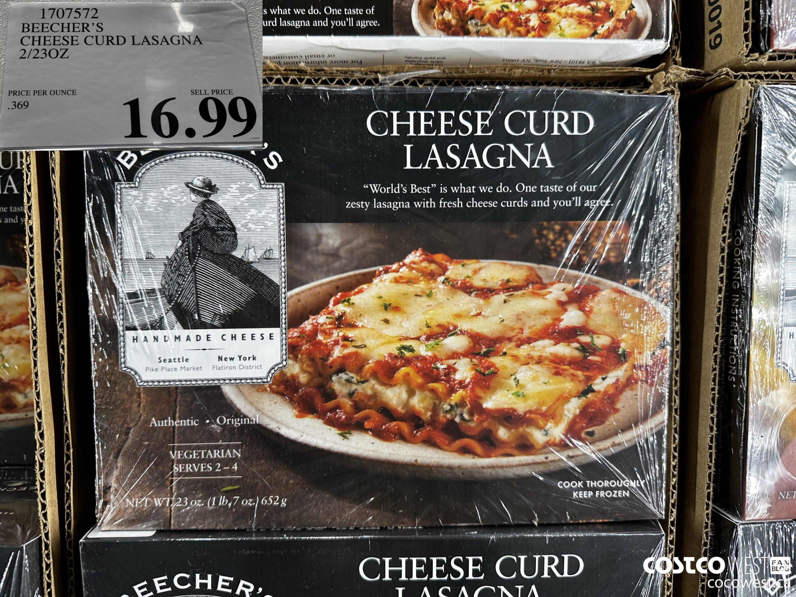 1707572 BEECHER'S CHEESE CURD LASAGNA 2/23OZ $16.99
