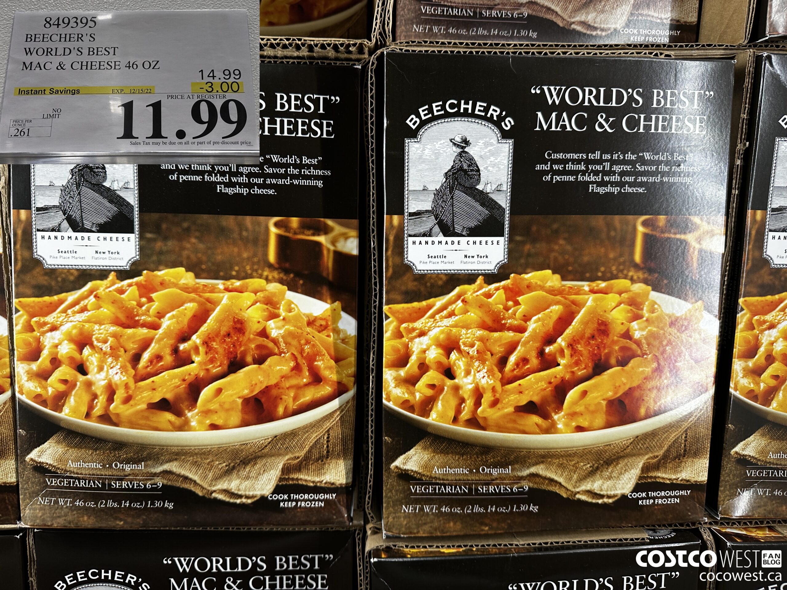 849395 BEECHER'S WORLD'S BEST MAC & CHEESE 46 OZ ($3.00 INSTANT SAVINGS EXPIRES ON 2022-12-15) $11.99