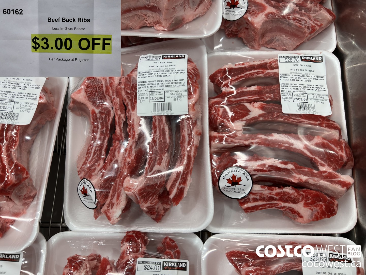 60162 BEEF BACK RIBS ($3.00 INSTANT SAVINGS)