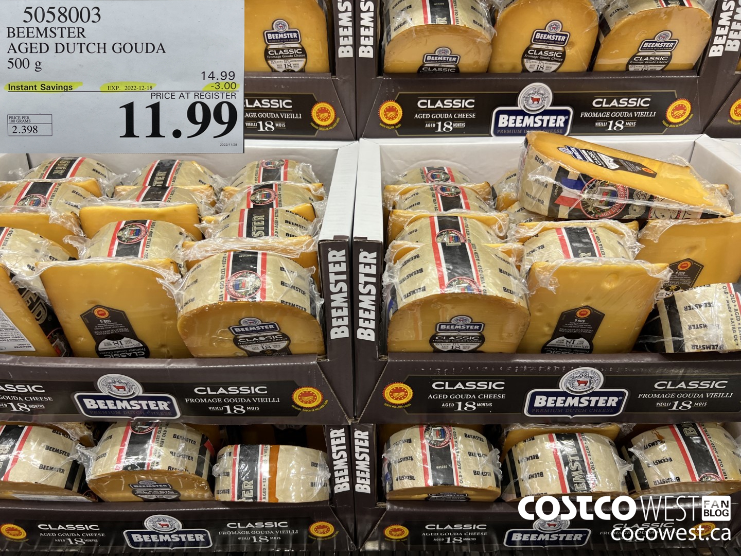 5058003 BEEMSTER AGED DUTCH GOUDA 500 g ($3.00 INSTANT SAVINGS EXPIRES ON 2022-12-18) $11.99