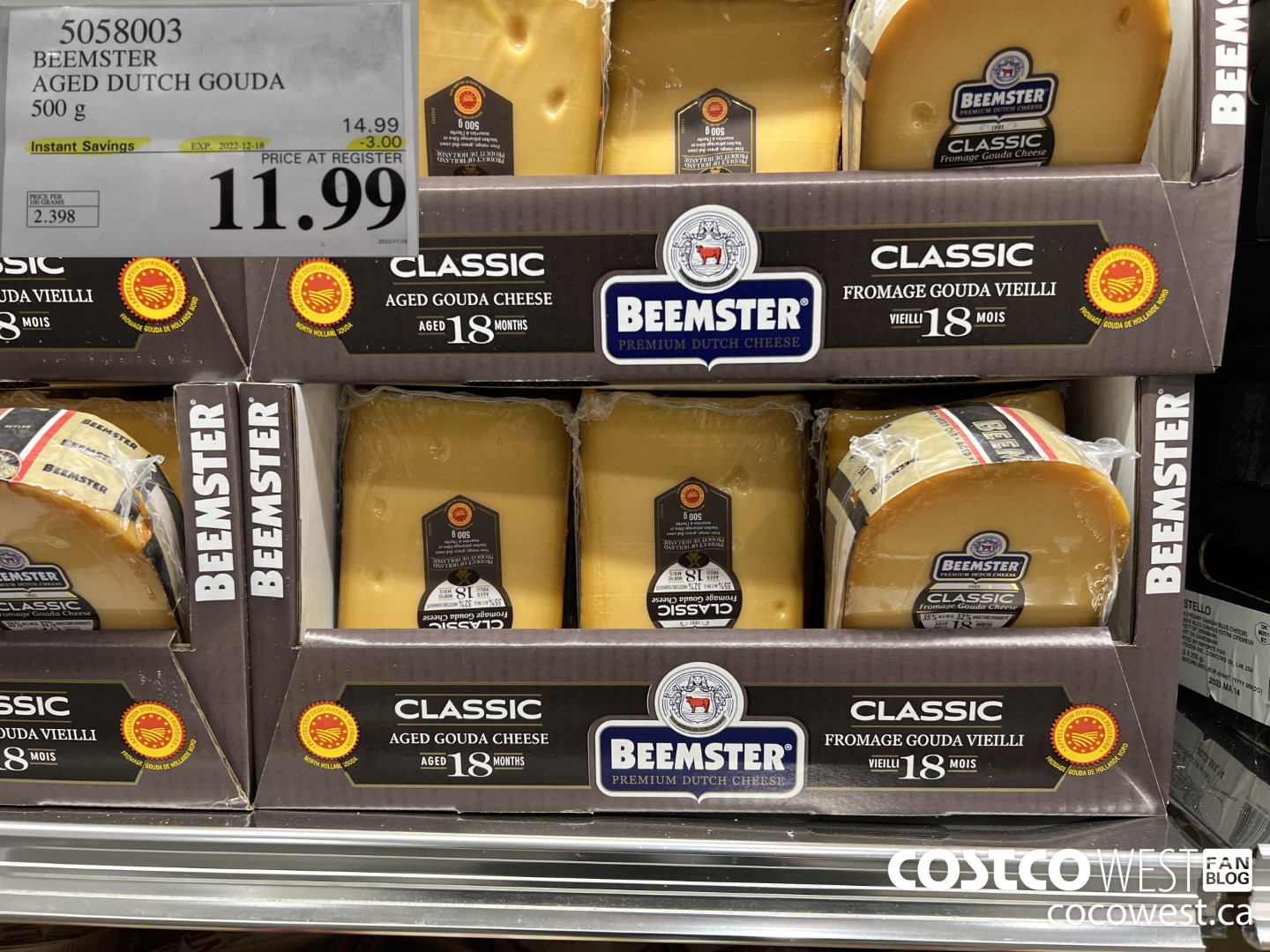 5058003 BEEMSTER AGED DUTCH GOUDA 500 g ($3.00 INSTANT SAVINGS EXPIRES ON 2022-12-18) $11.99