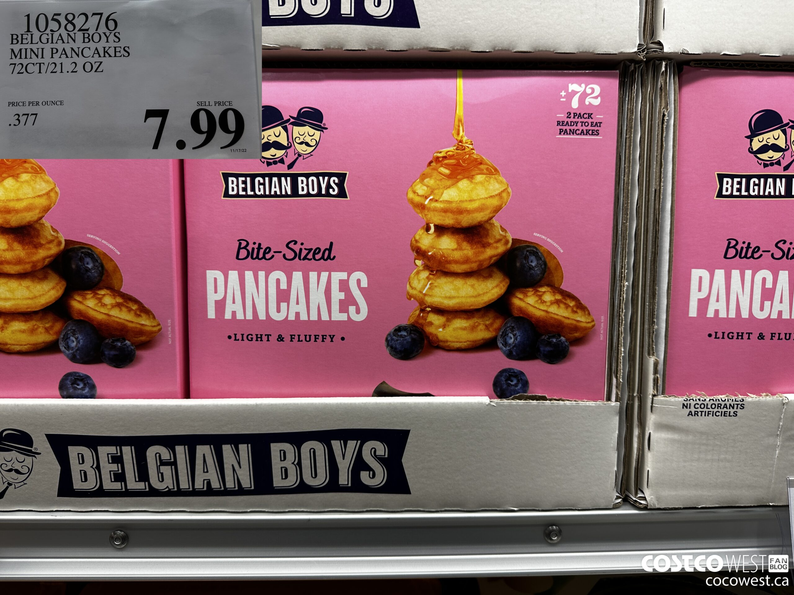 1058276 BELGIAN BOYS MINI PANCAKES 72CT/21.2 OZ $7.99