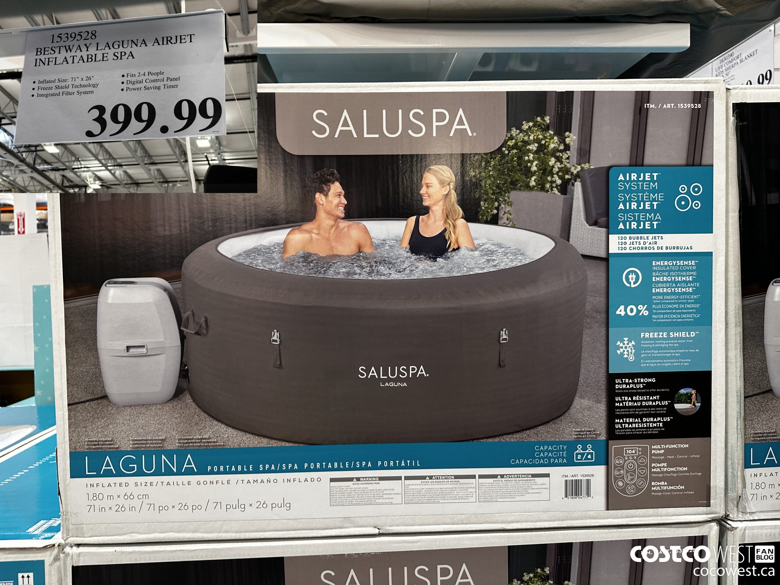 1539528 BESTWAY LAGUNA AIRJET INFLATABLE SPA $399.99