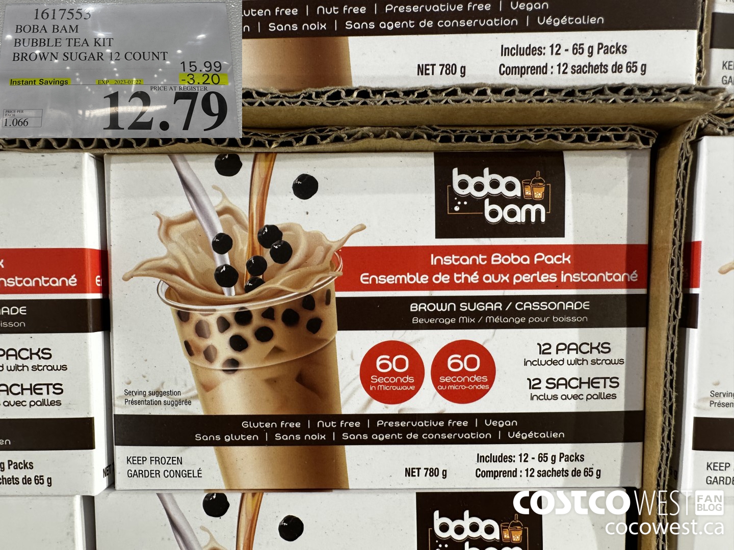 1617553 BOBA BAM BUBBLE TEA KIT BROWN SUGAR 12 COUNT ($3.20 INSTANT SAVINGS EXPIRES ON 2023-01-22) $12.79