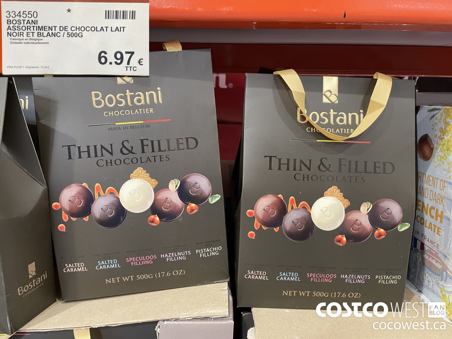 334550 BOSTANI ASSORTIMENT DE CHOCOLAT LAIT NOIR ET BLANC / 500G $6.97