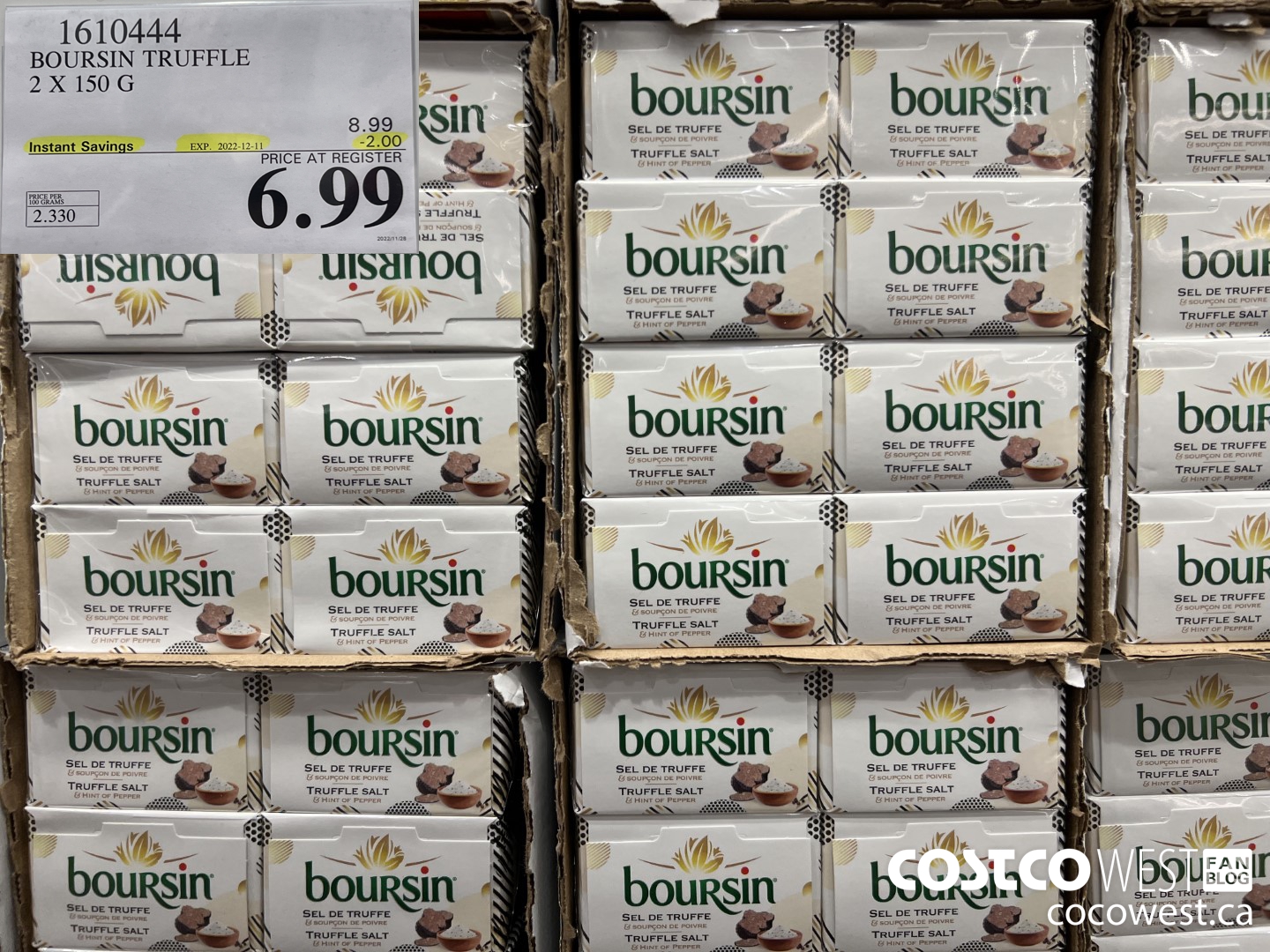 1610444 BOURSIN TRUFFLE 2 X 150 G ($2.00 INSTANT SAVINGS EXPIRES ON 2022-12-11) $6.99