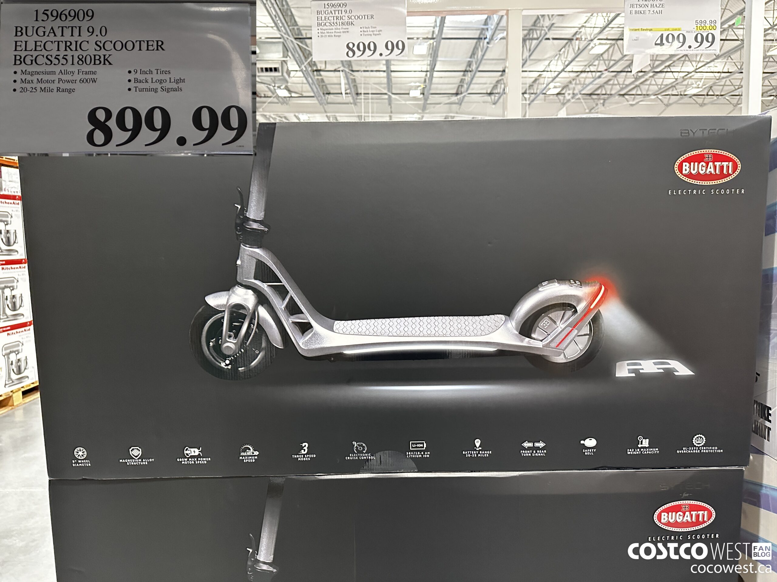 1596909 BUGATTI 9.0 ELECTRIC SCOOTER BGCS55180BK $899.99