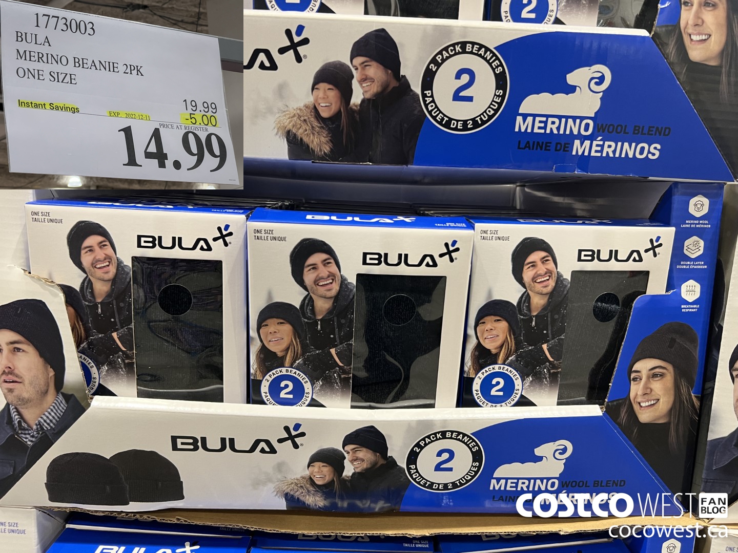 1773003 BULA MERINO BLEND BENIE 2PK ONE SIZE ($5.00 INSTANT SAVINGS EXPIRES ON 2022-12-11) $14.99