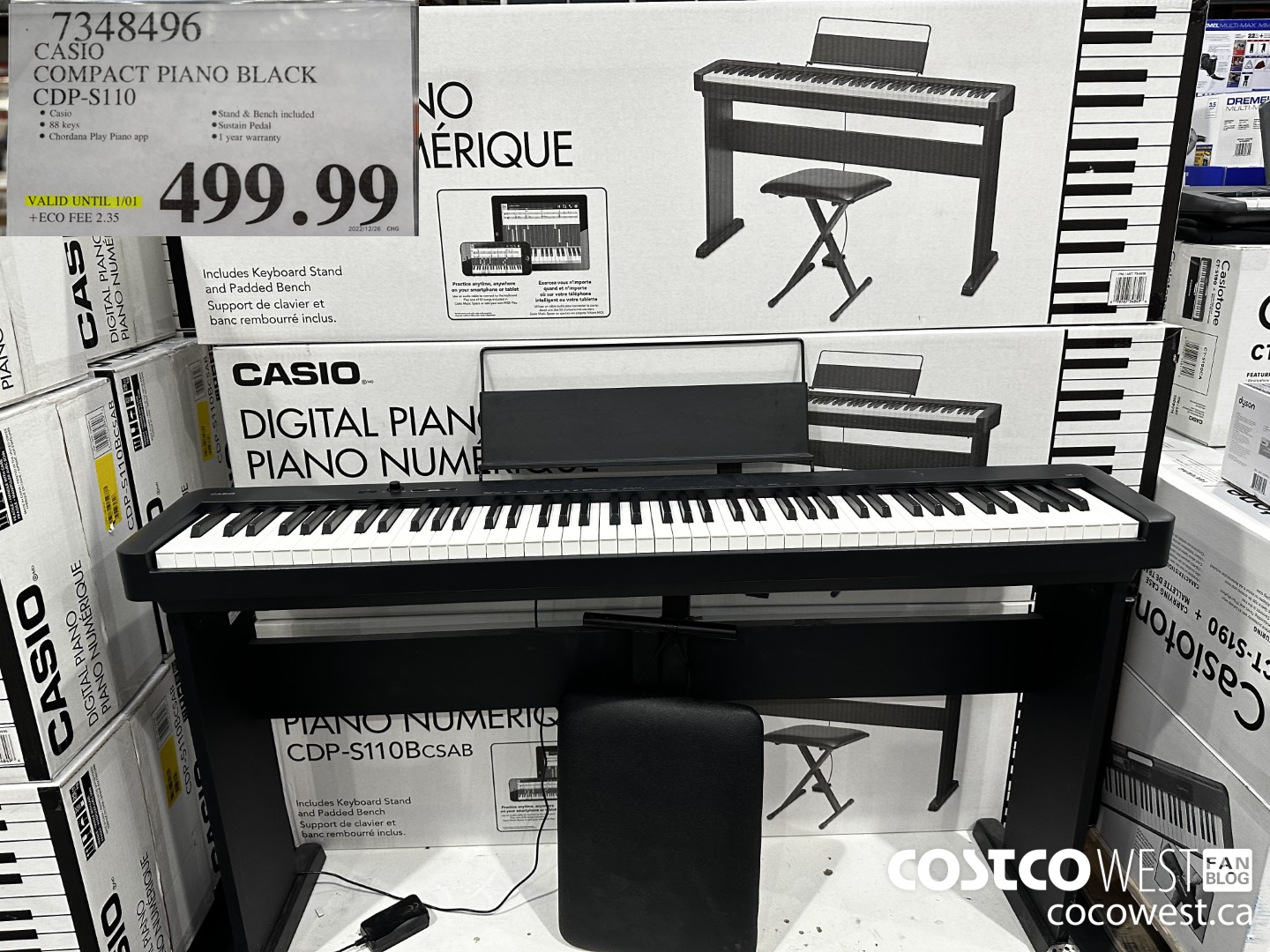 7348496 CASIO COMPACT PIANO BLACK CDP-S110 (EXPIRES ON 2023-01-01) $499.99