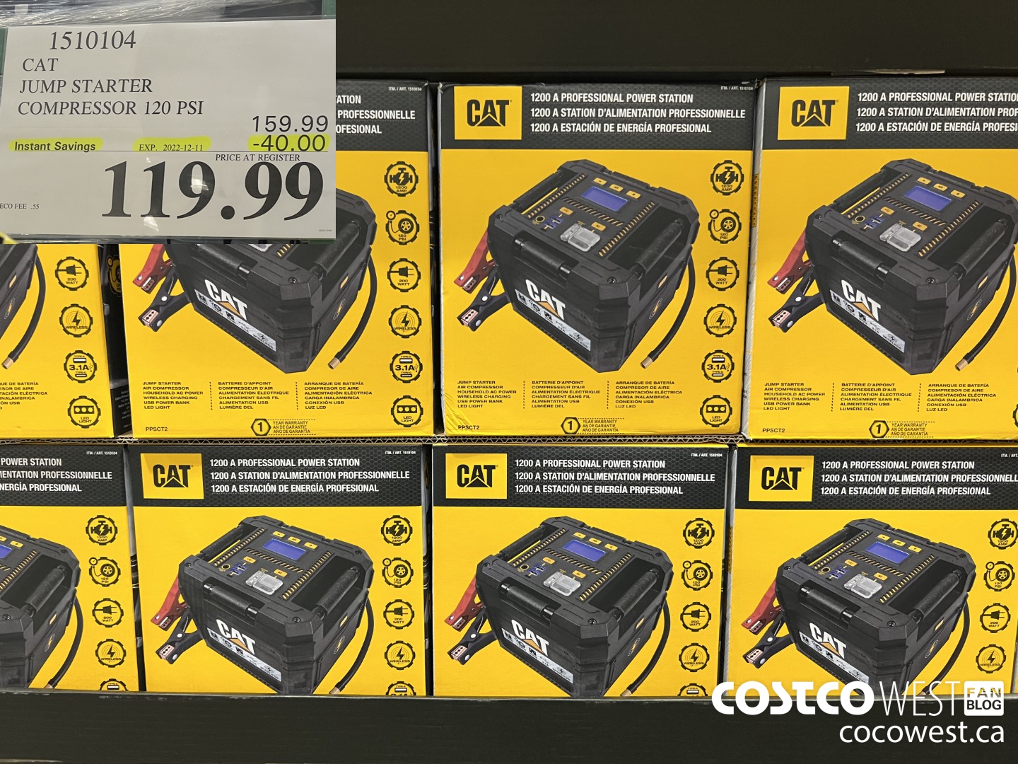 1510104 CAT JUMP STARTER COMPRESSOR 120 PSI ($40.00 INSTANT SAVINGS EXPIRES ON 2022-12-11) $119.99