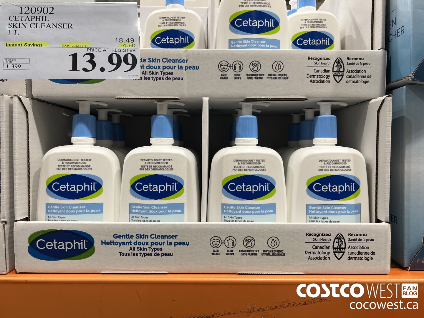 120902 CETAPHIL SKIN CLEANSER 1L ($4.50 INSTANT SAVINGS EXPIRES ON 2022-12-11) $13.99