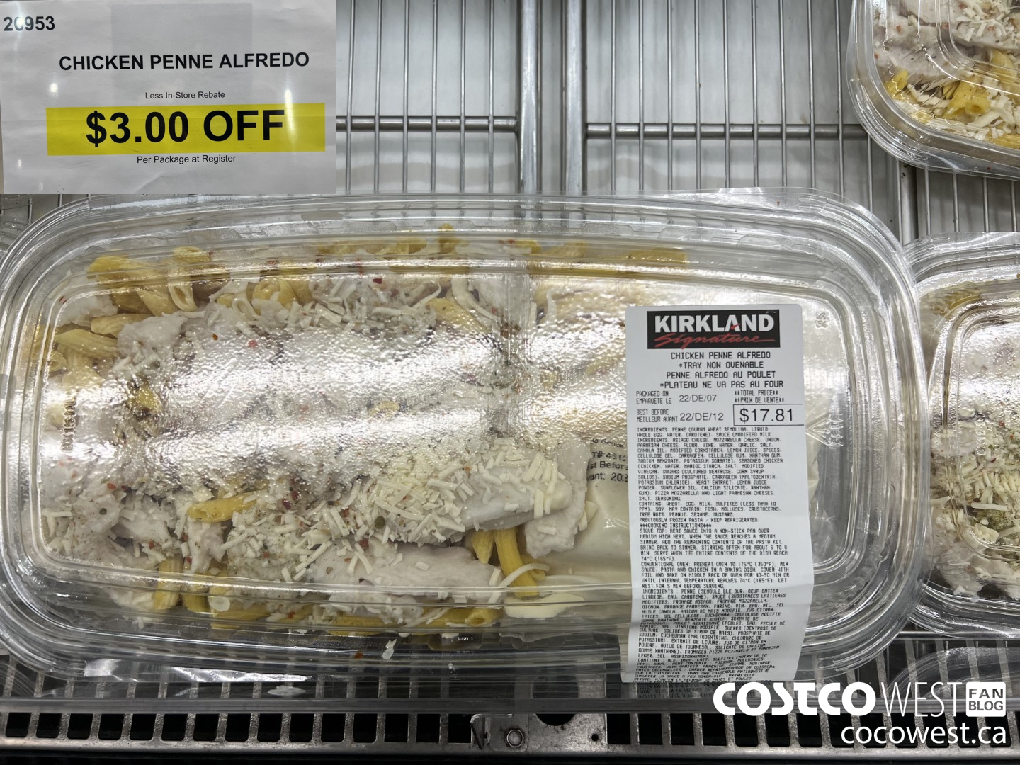 20953 CHICKEN PENNE ALFREDO  ($3.00 INSTANT SAVINGS)