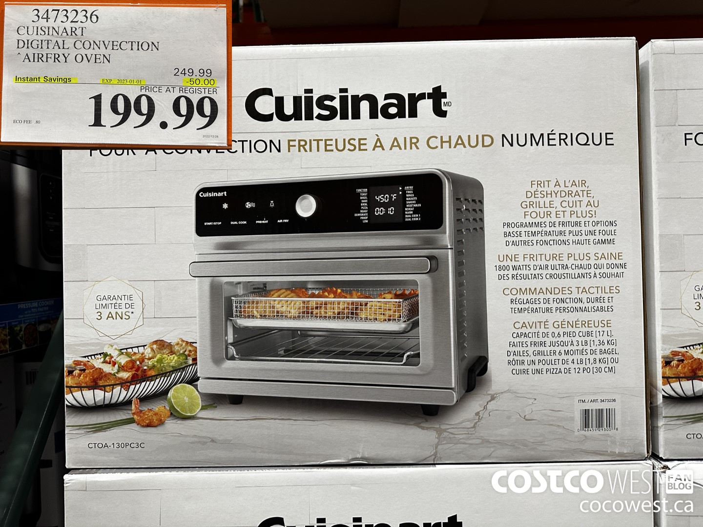 3473236 CUISINART DIGITAL CONVECTION AIRFRY OVEN ($50.00 INSTANT SAVINGS EXPIRES ON 2023-01-01) $199.99