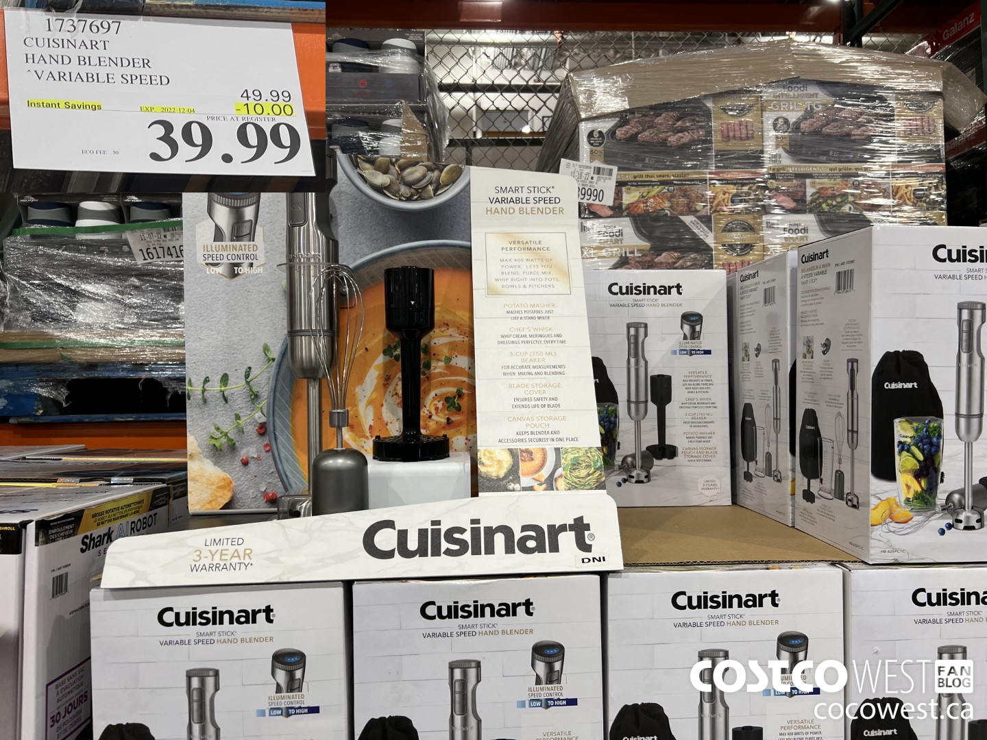 1737697 CUISINART HAND BLENDER VARIABLE SPEED ($10.00 INSTANT SAVINGS EXPIRES ON 2022-12-04) $39.99