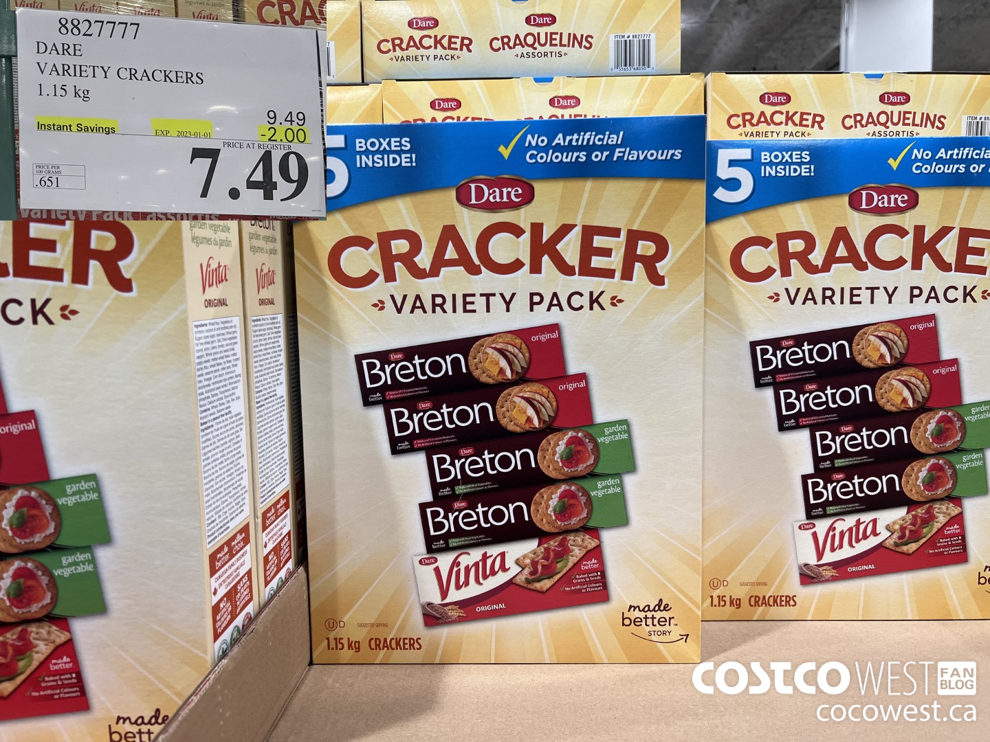 8827777 DARE VARIETY CRACKERS 1.15 kg ($2.00 INSTANT SAVINGS EXPIRES ON 2023-01-01) $7.49