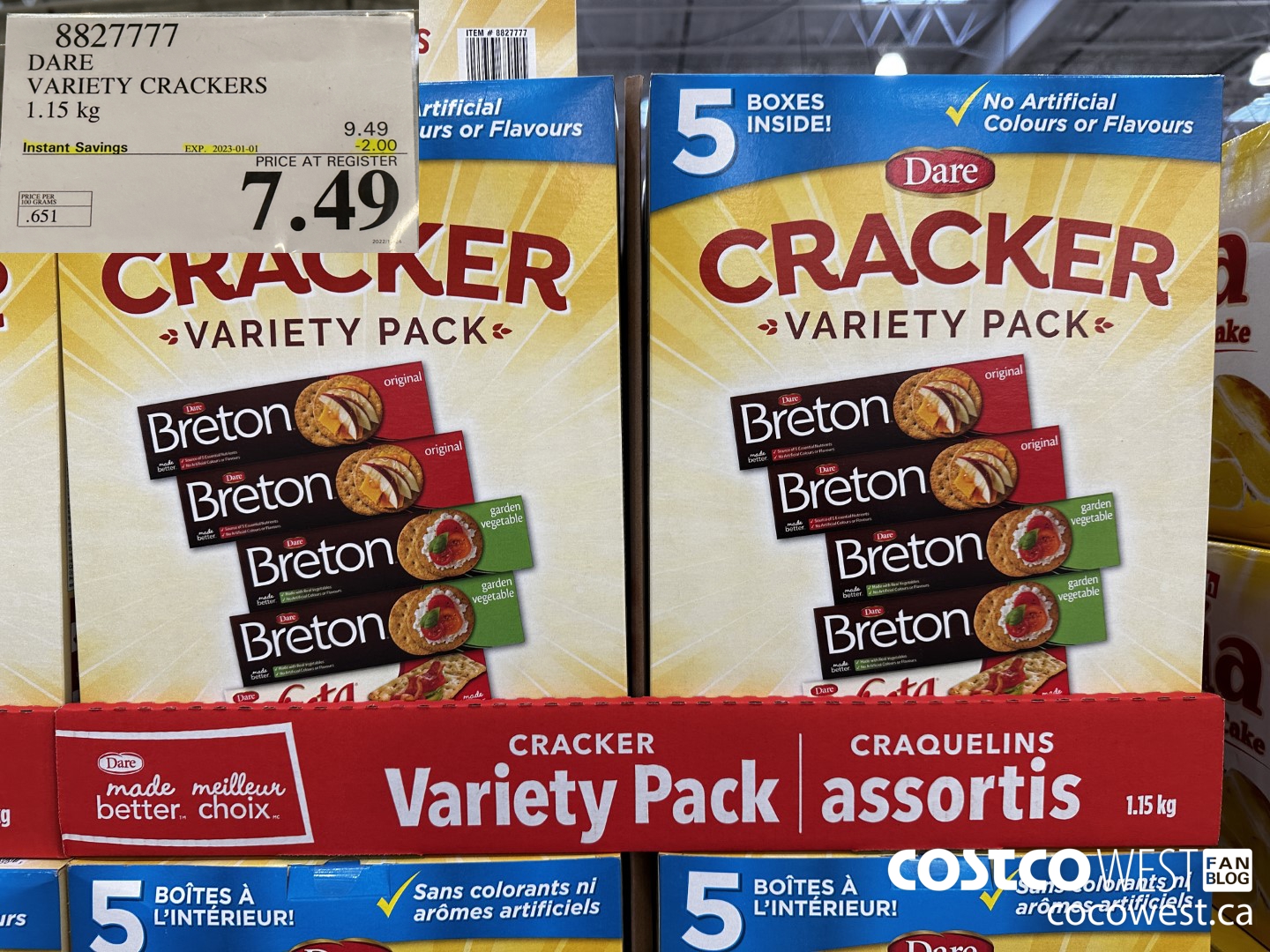 8827777 DARE VARIETY CRACKERS 1.15 kg ($2.00 INSTANT SAVINGS EXPIRES ON 2023-01-01) $7.49