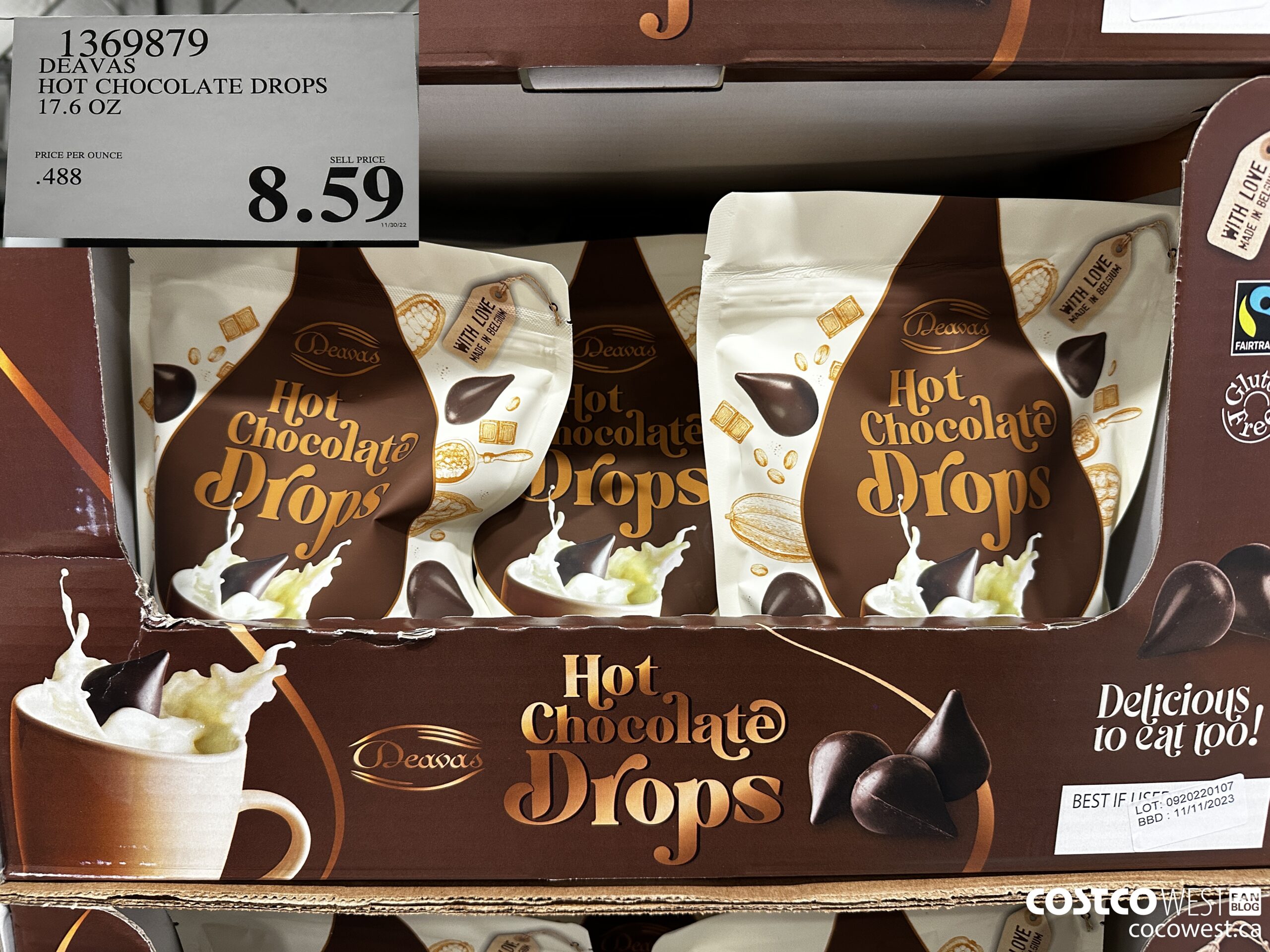 1369879 DEAVAS HOT CHOCOLATE DROPS 17.6 OZ $8.59