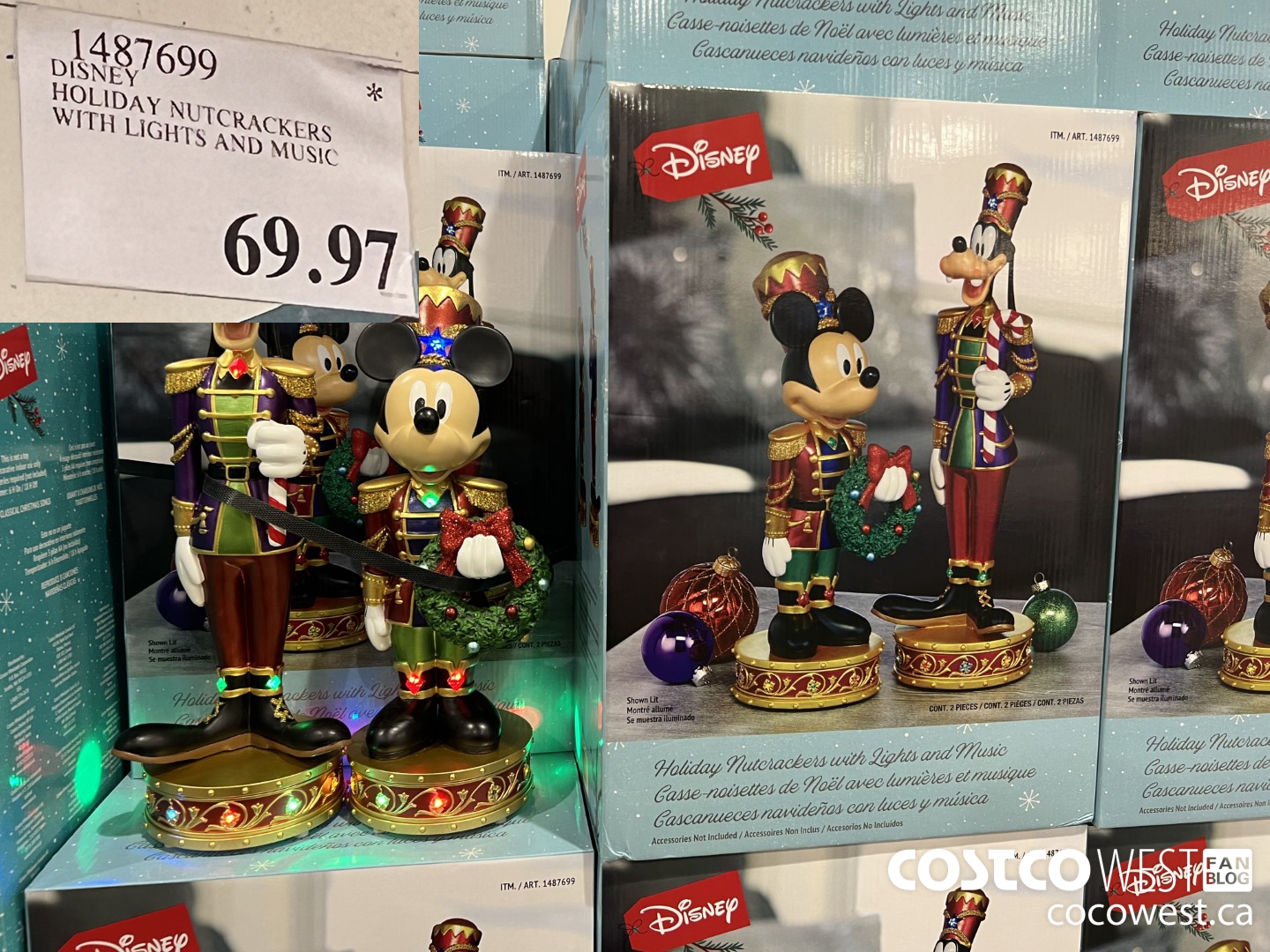 1487699 DISNEY HOLIDAY NUTCRACKERS WITH LIGHTS AND MUSIC $69.97