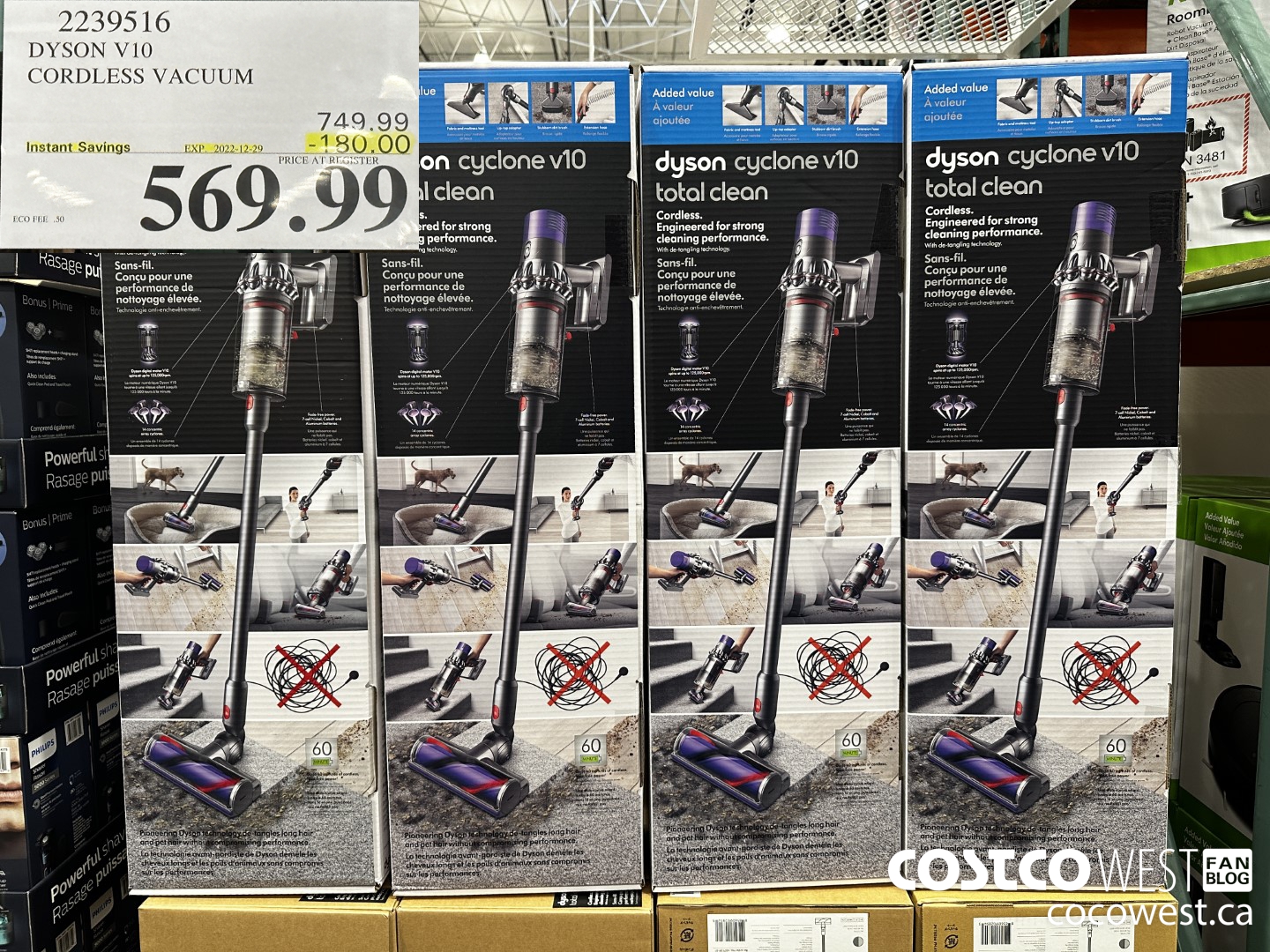 2239516 DYSON V10 CORDLESS VACUUM ($180.00 INSTANT SAVINGS EXPIRES ON 2022-12-29) $569.99