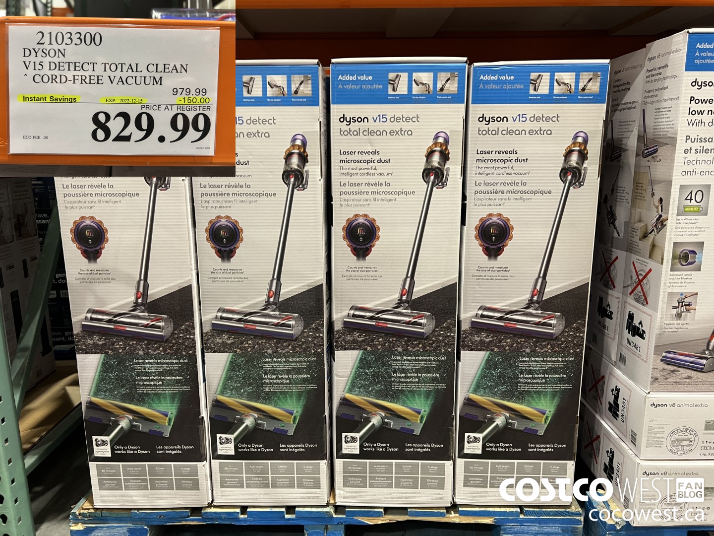 2103300 DYSON V15 DETECT TOTAL CLEAN CORD-FREE VACUUM ($150.00 INSTANT SAVINGS EXPIRES ON 2022-12-15) $829.99