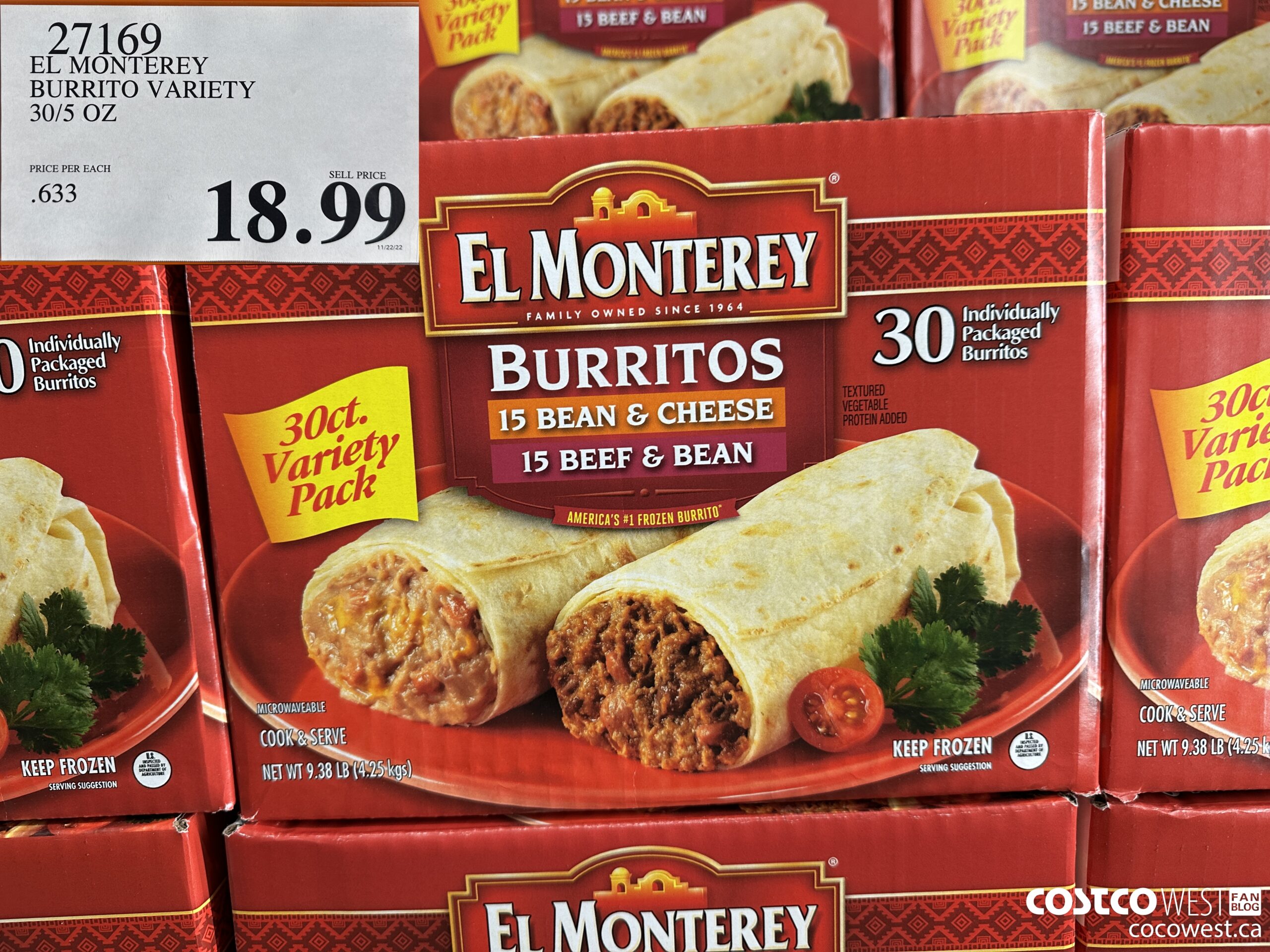 27169 EL MONTEREY BURRITO VARIETY 30/5 OZ  $18.99