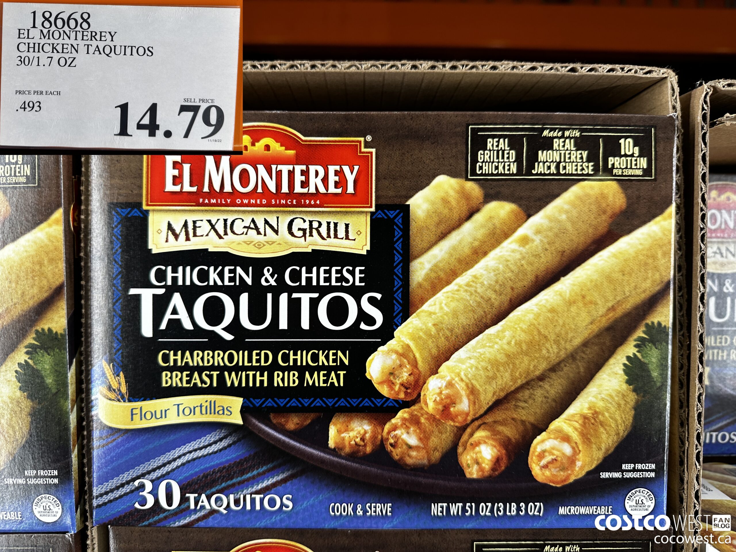 18668 EL MONTEREY CHICKEN TAQUITOS 30/1.7 OZ $14.79