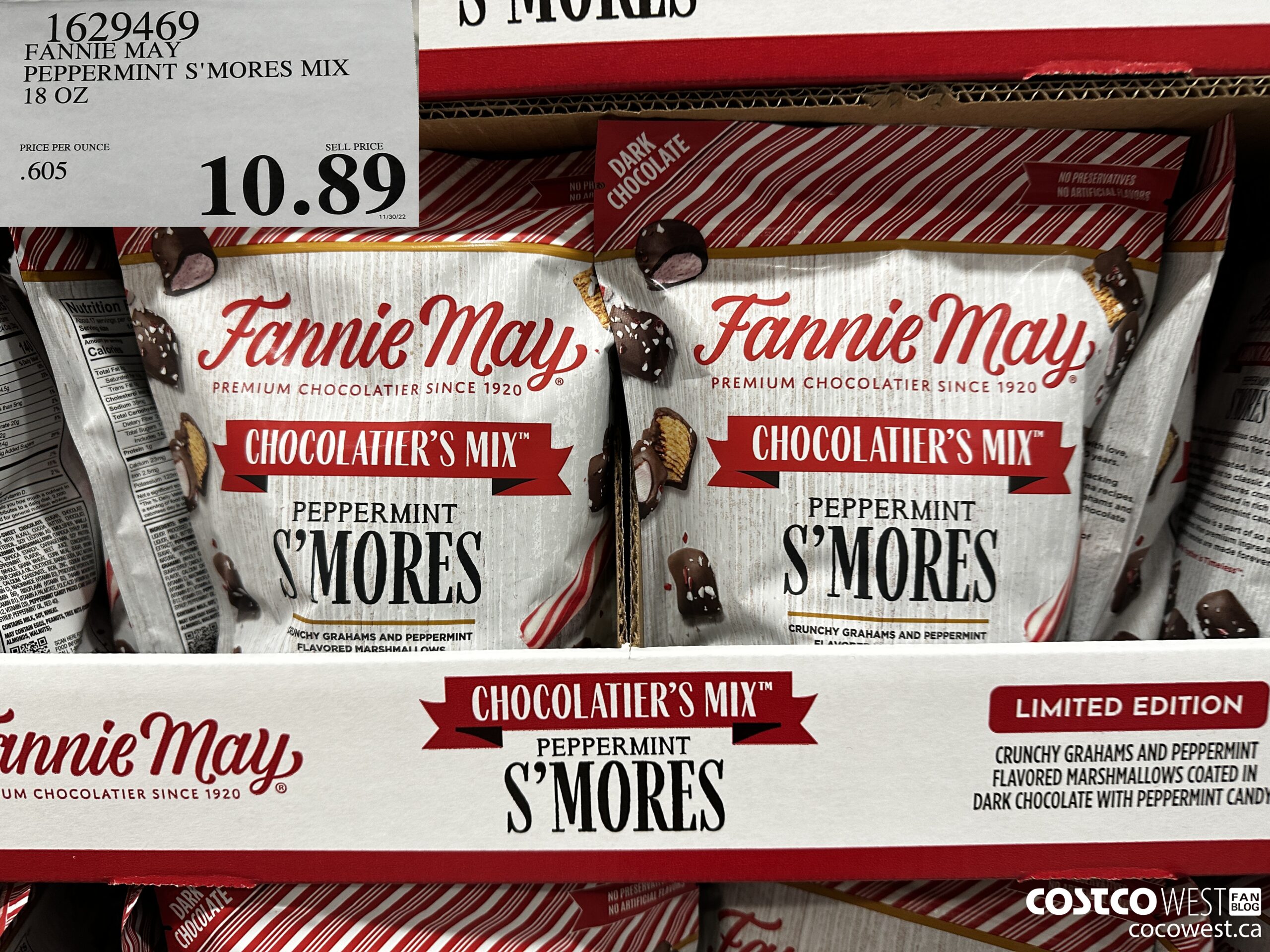 1629469 FANNIE MAY PEPPERMINT S'MORES MIX 18 OZ $10.89