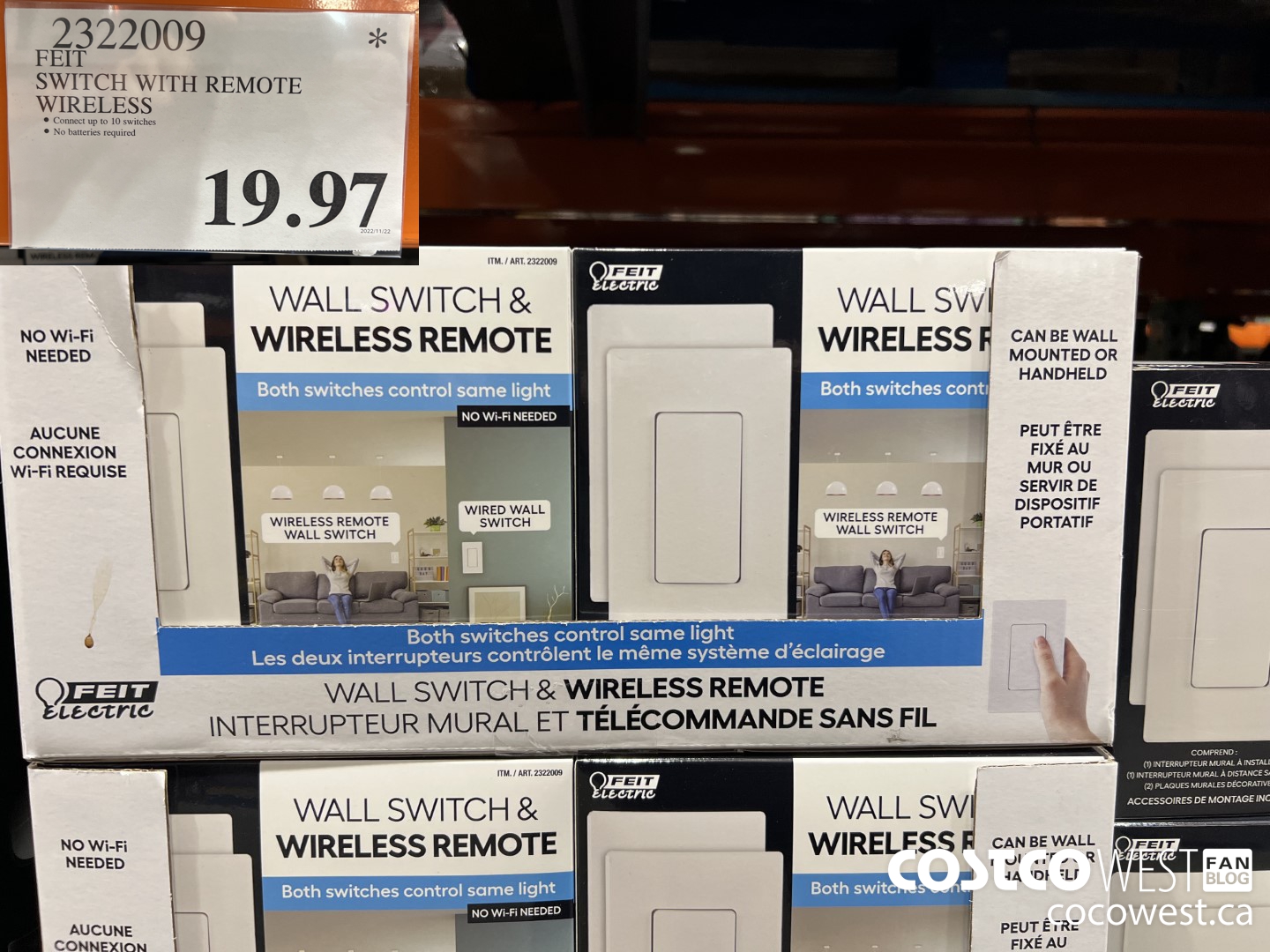 2322009 FEIT SWITCH WITH REMOTE WIRELESS $19.97