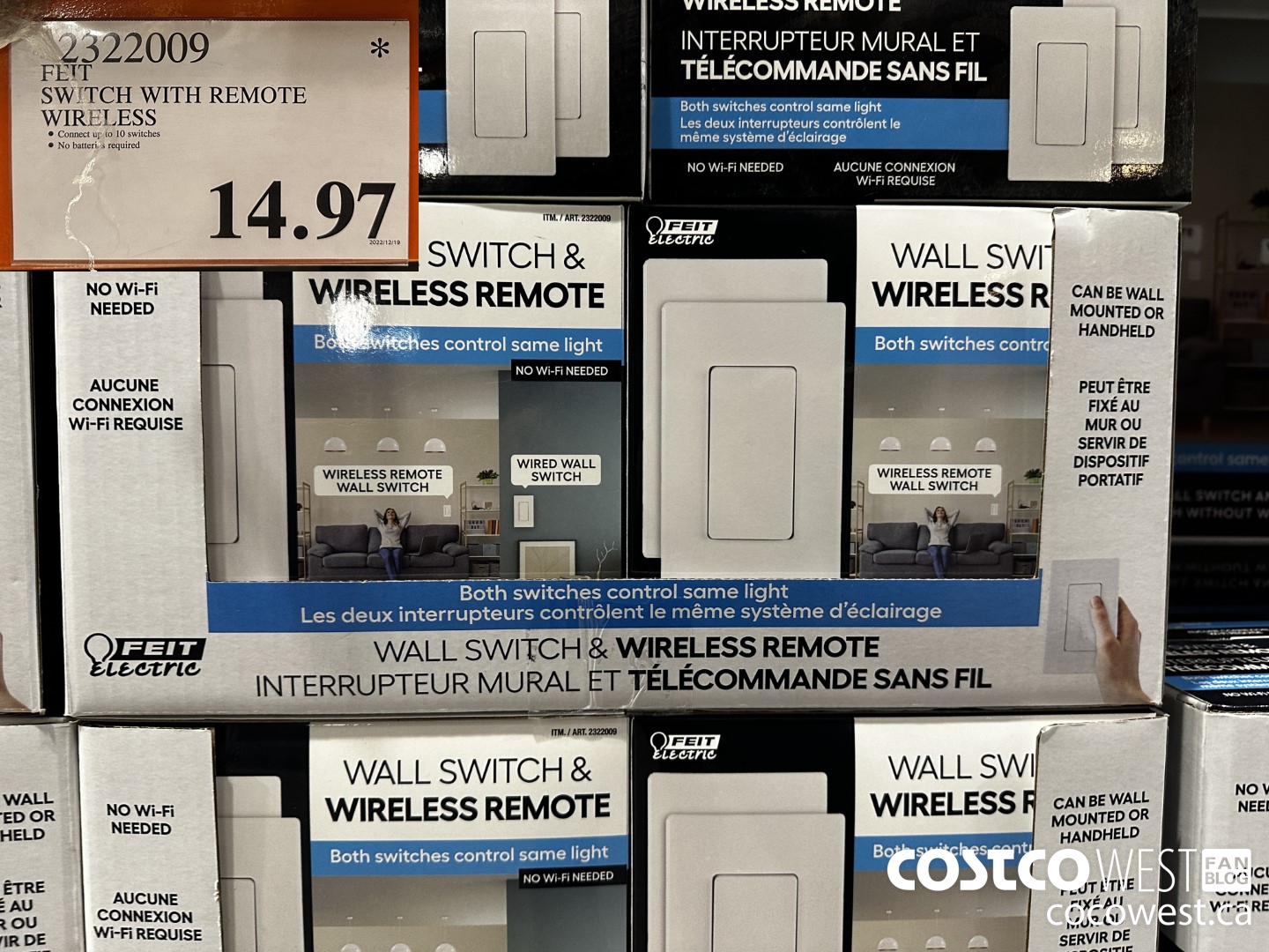 2322009 FEIT SWITCH WITH REMOTE WIRELESS $14.97