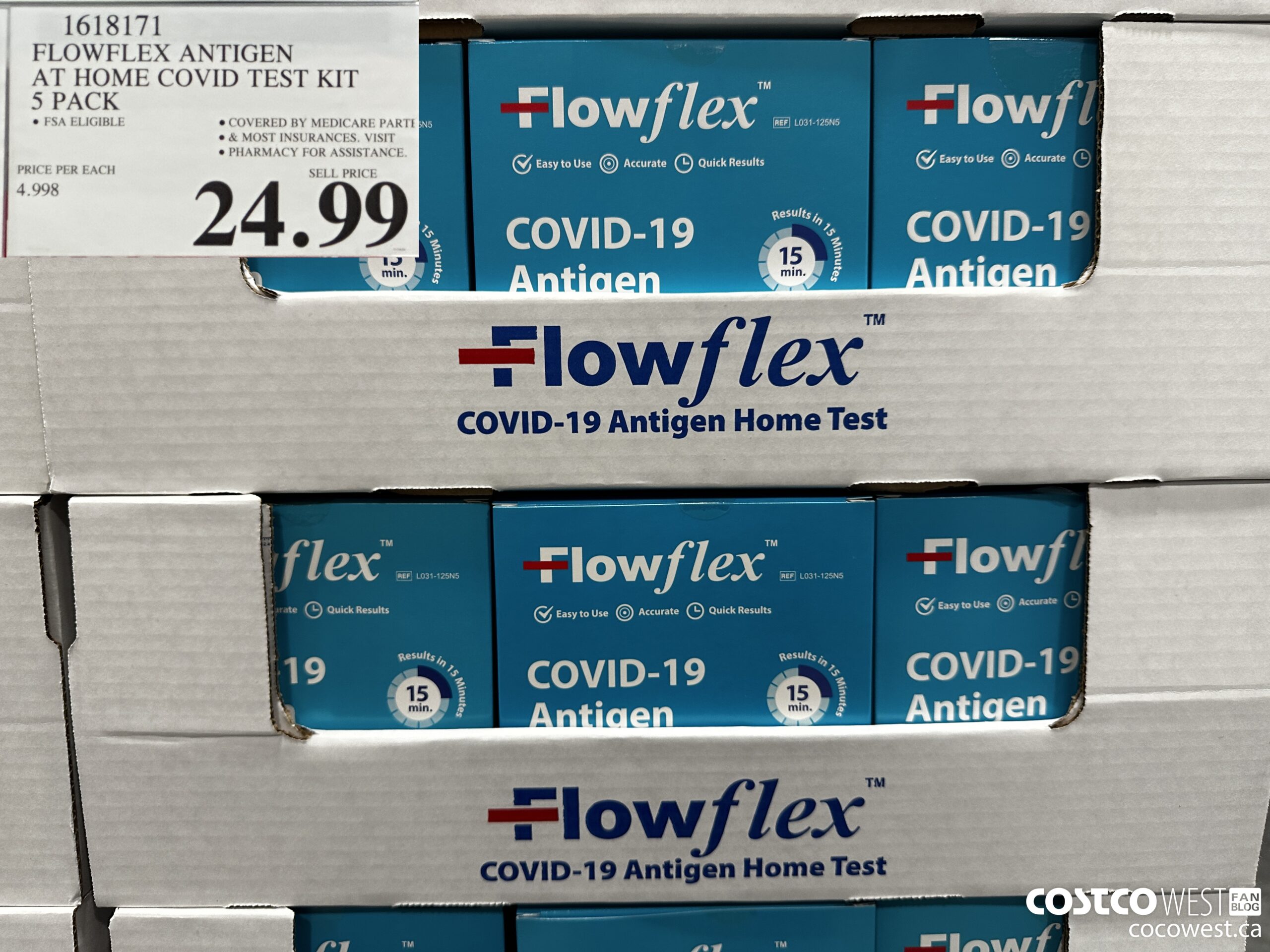 1618171 FLOWFLEX ANTIGEN AT HOME COVID TEST KIT 5 PACK $24.99