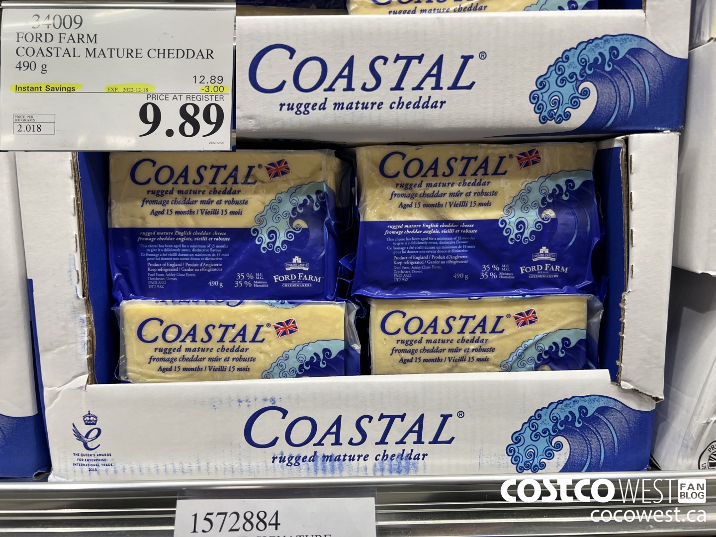 34009 FORD FARM COASTAL MATURE CHEDDAR 490G ($3.00 INSTANT SAVINGS EXPIRES ON 2022-12-18) $9.89