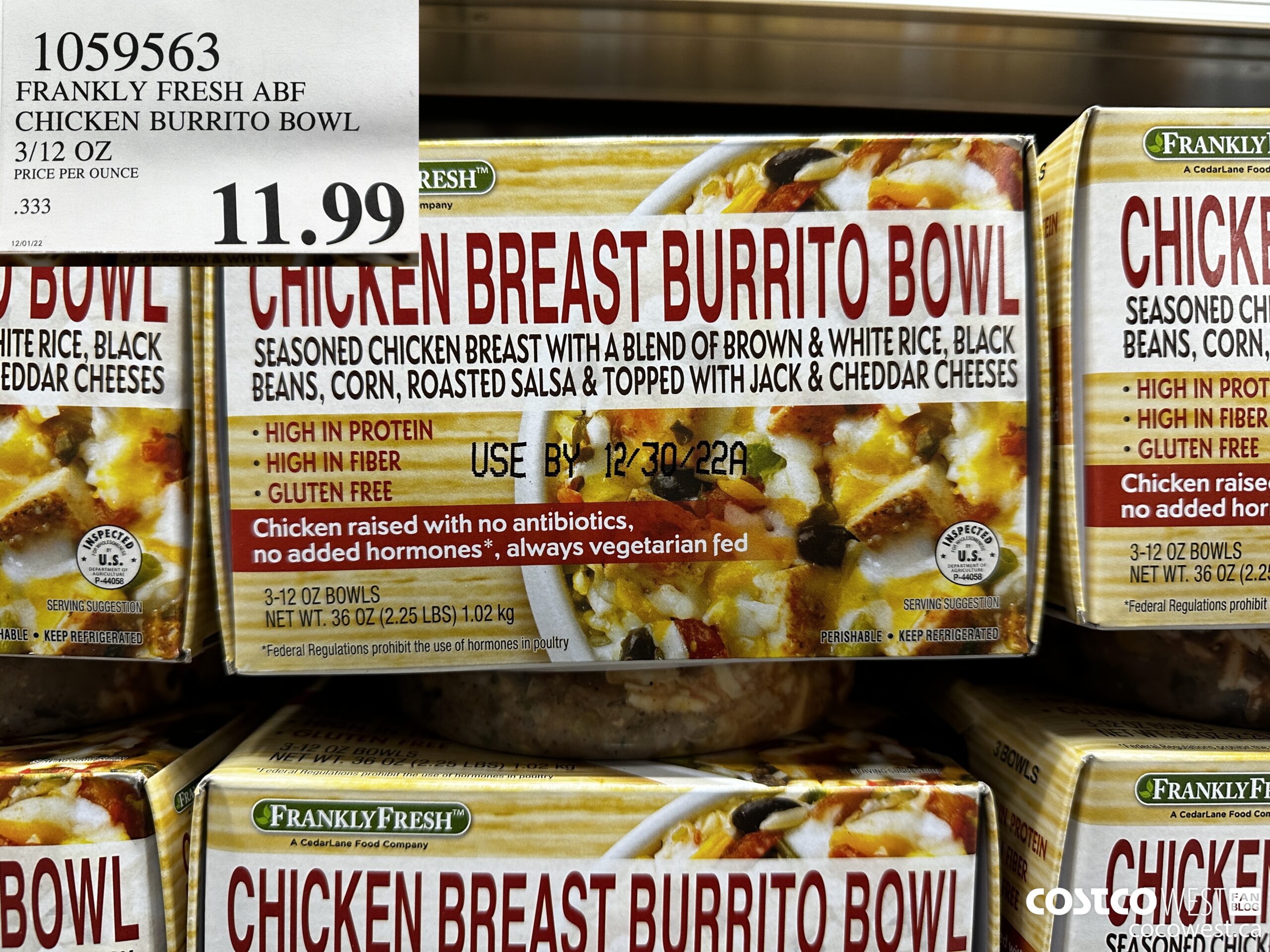 1059563 FRANKLY FRESH ABF CHICKEN BURRITO BOWL 3/12 OZ $11.99
