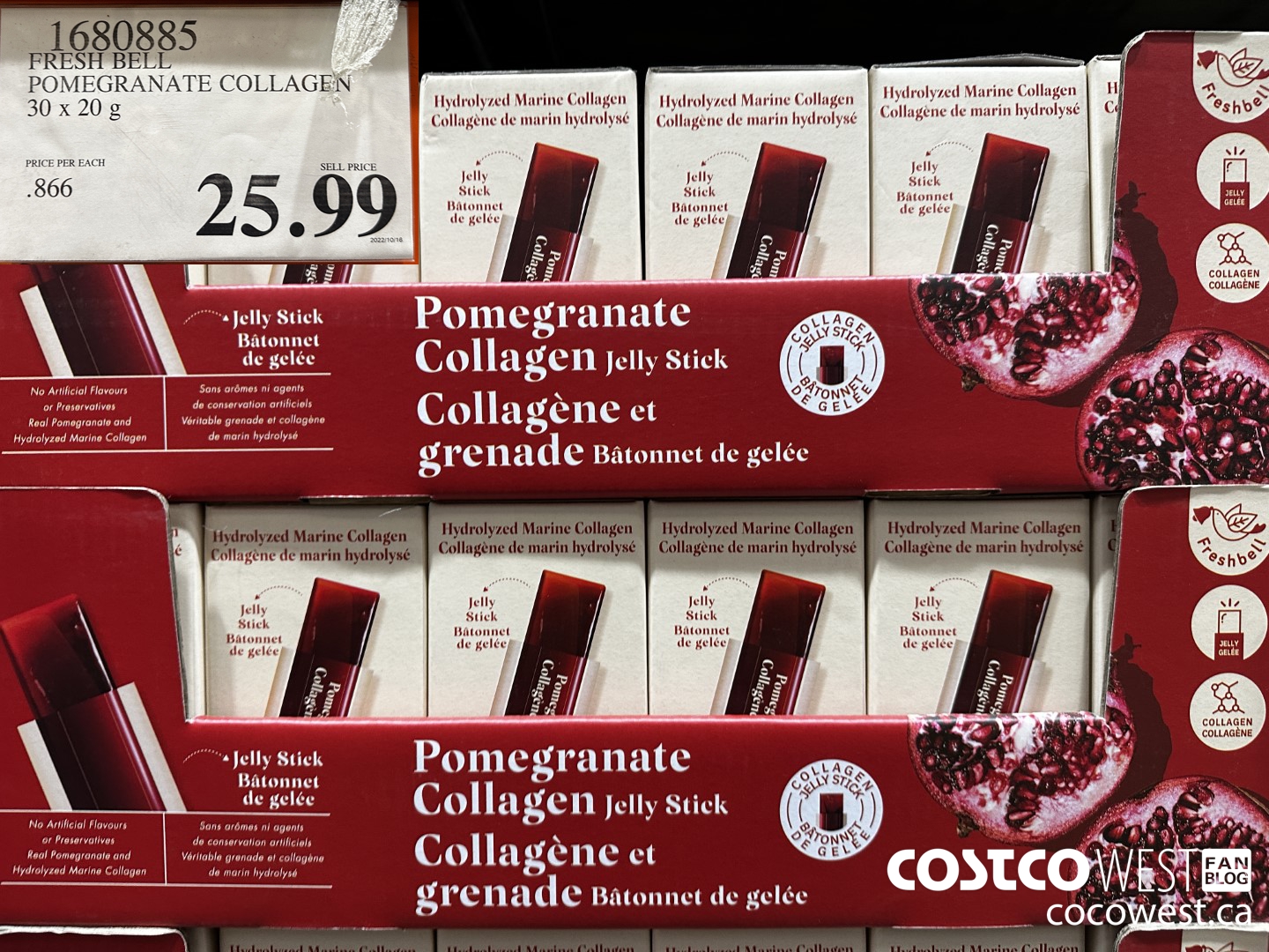 1680885 FRESH BELL POMEGRANATE COLLAGEN 30 X 20 G $25.99