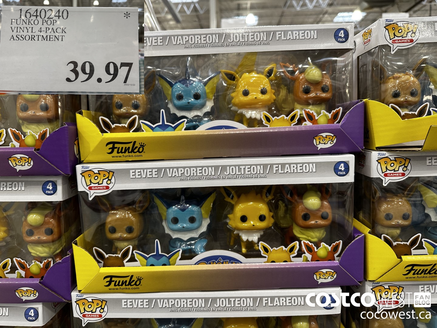 1640240 FUNKO POP VINYL 4-PACK ASSORTMENT $39.97