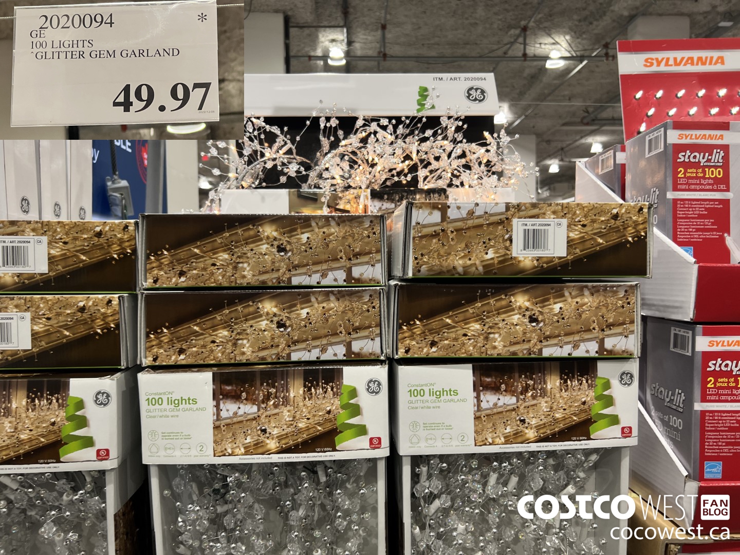 2020094 GE 100 LIGHTS GLITTER GEM GARLAND  $49.97