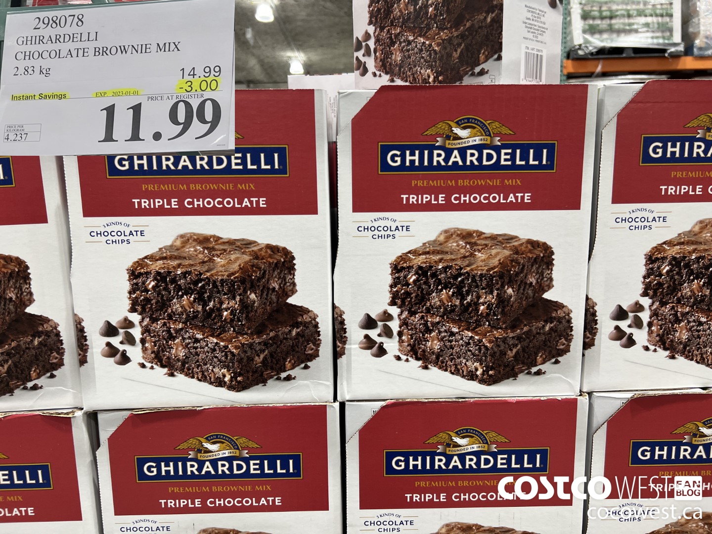 298078 GHIRARDELLI CHOCOLATE BROWNIE MIX 2.83 kg ($3.00 INSTANT SAVINGS EXPIRES ON 2023-01-01) $11.99