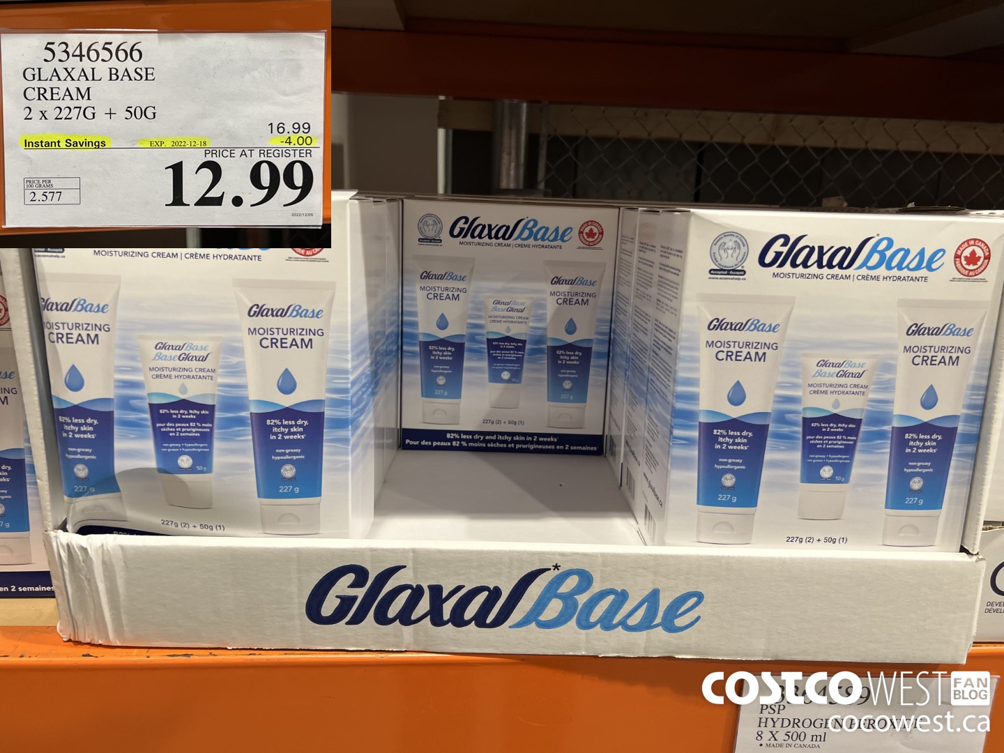 5346566 GLAXAL BASE CREAM 2 X 227 G + 50 G ($4.00 INSTANT SAVINGS EXPIRES ON 2022-12-18) $12.99