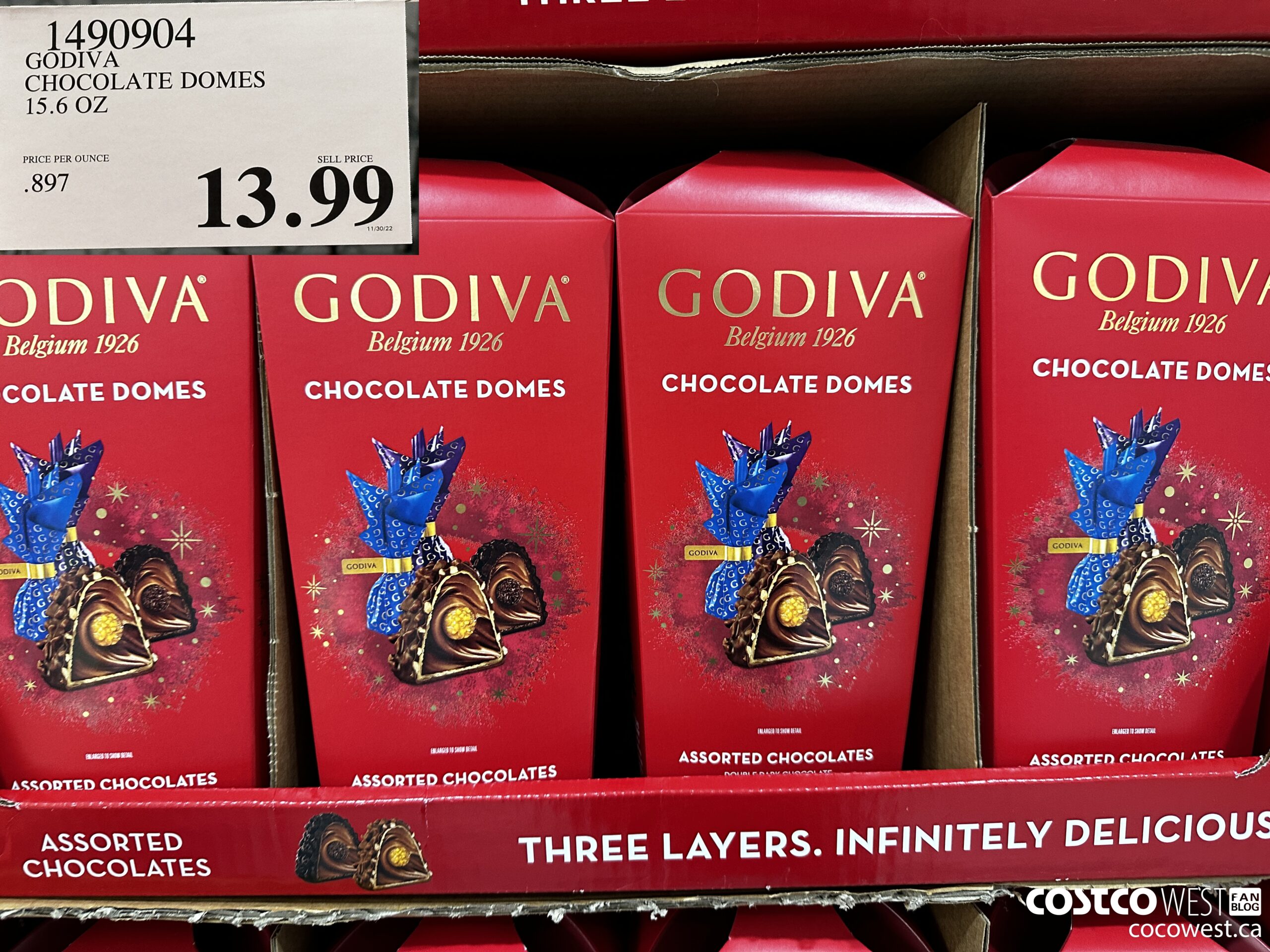 1490904 GODIVA CHOCOLATE DOMES 15.6 OZ $13.99