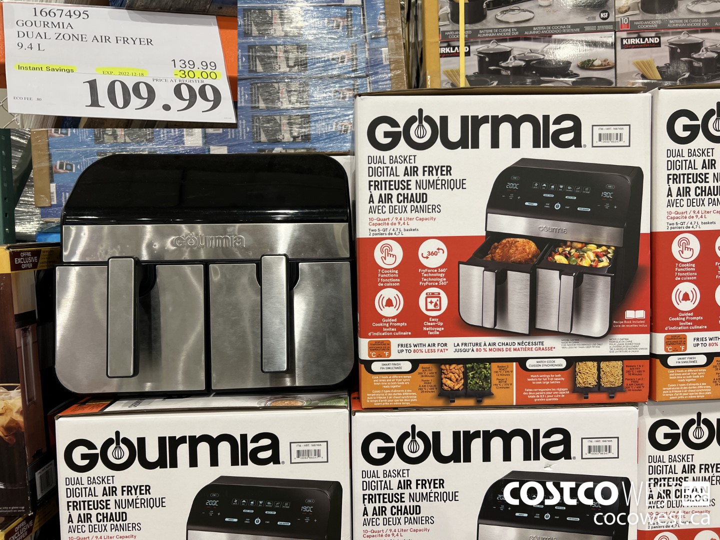 1667495 GOURMA DUAL ZONE AIR FRYER 9.4L ($30.00 INSTANT SAVINGS EXPIRES ON 2022-12-18) $109.99