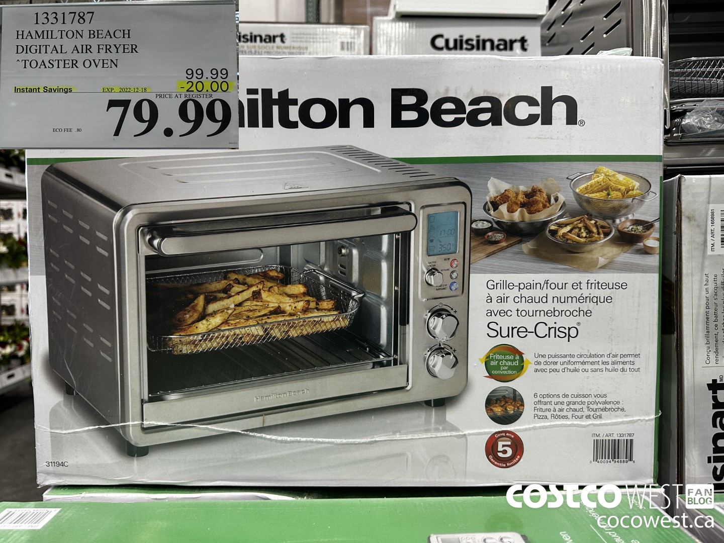 1331787 HAMILTON BEACH DIGITAL AIR FRYER TOASTER OVEN ($20.00 INSTANT SAVINGS EXPIRES ON 2022-12-18) $79.99
