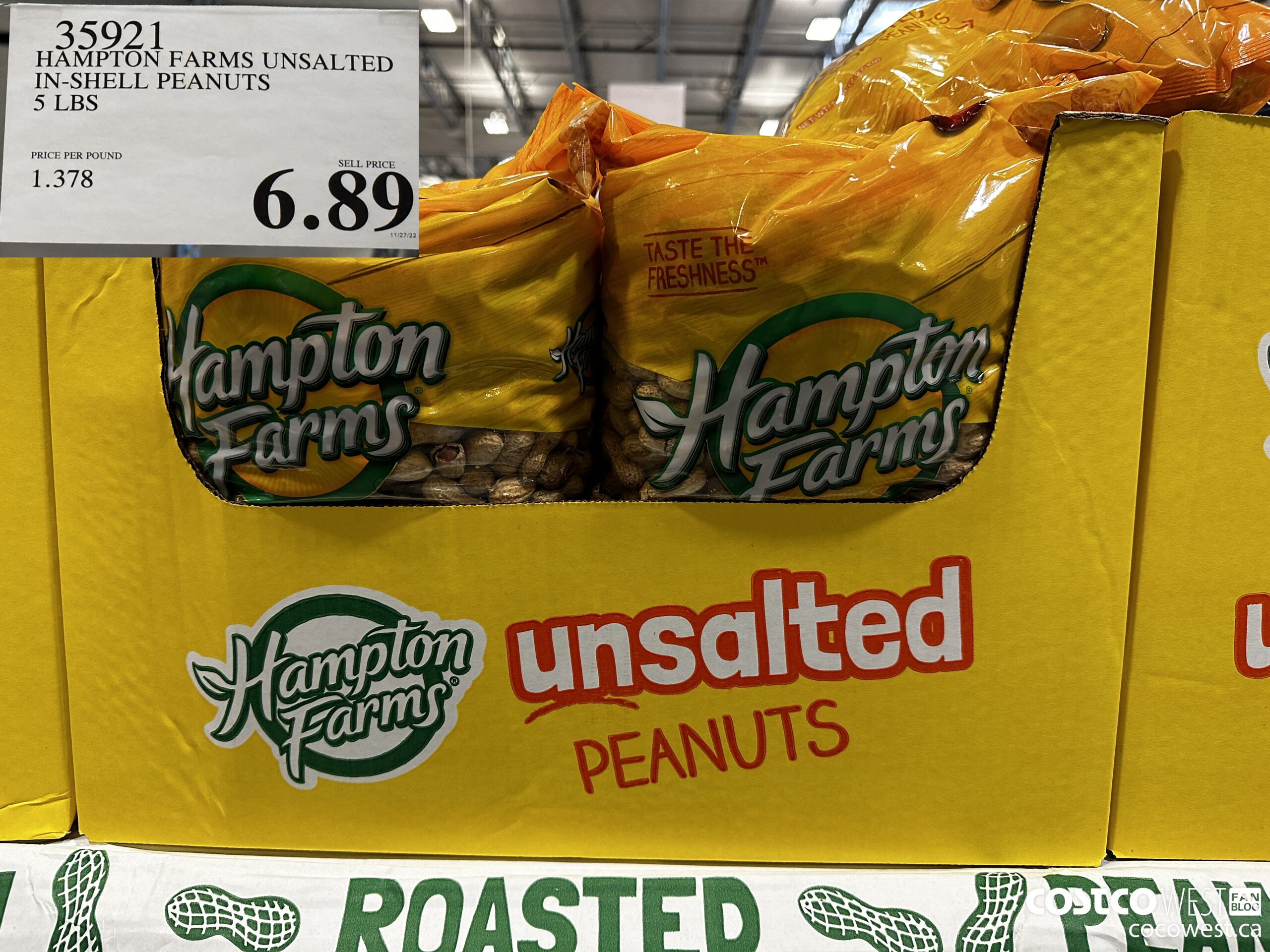 35921 HAMPTON FARMS UNSALTED IN-SHELL PEANUTS 5 LBS $6.89
