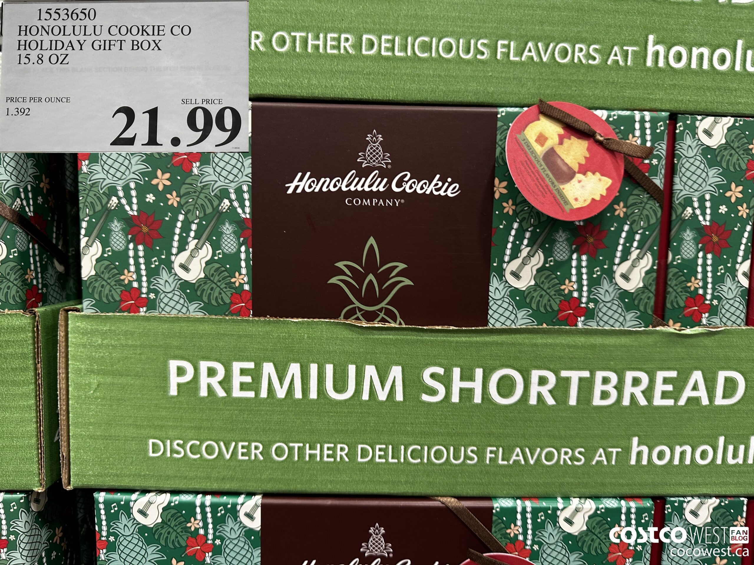 1553650 HONOLULU COOKIE CO HOLIDAY GIFT BOX 15.8 OZ $21.99