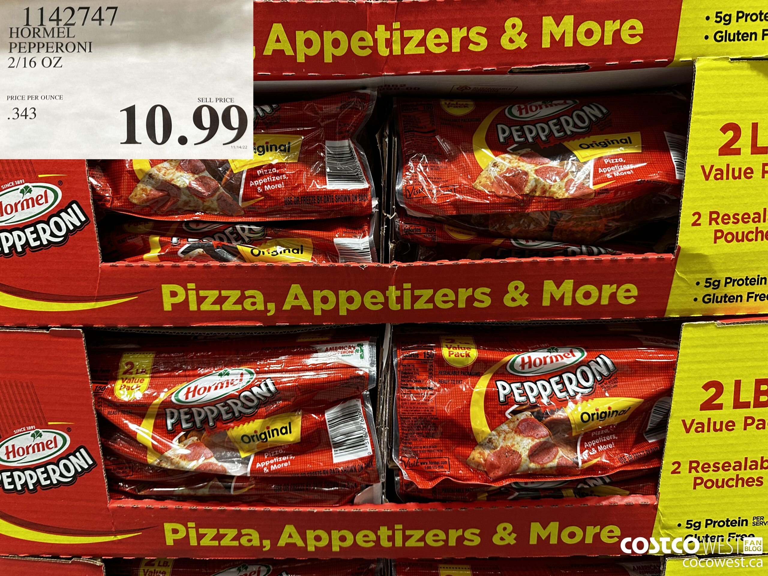 1142747 HORMEL PEPPERONI 2/16 OZ $10.99
