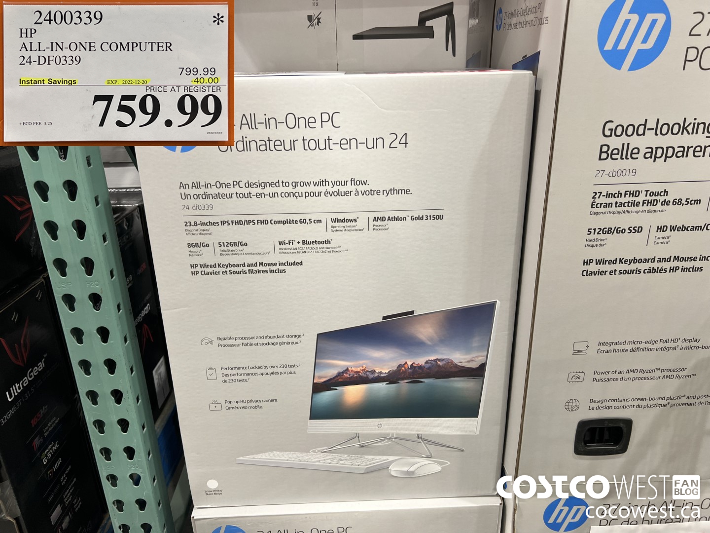 2400339 HP ALL-IN-ONE COMPUTER 24-DF0339 ($40.00 INSTANT SAVINGS EXPIRES ON 2022-12-20) $759.99