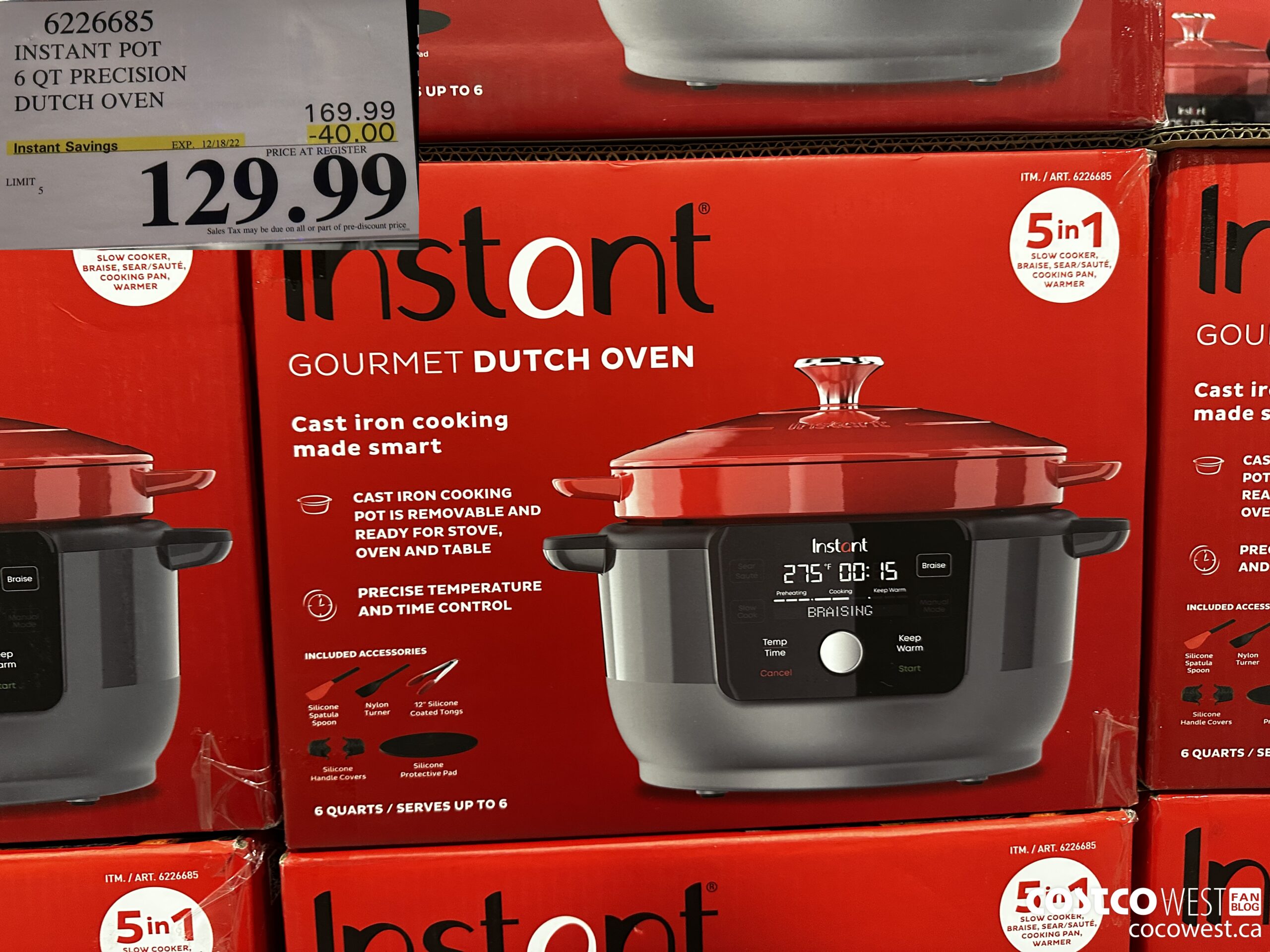 6226685 INSTANT POT 6 QT PRECISION DUTCH OVEN ($40.00 INSTANT SAVINGS EXPIRES ON 2022-12-18) $129.99