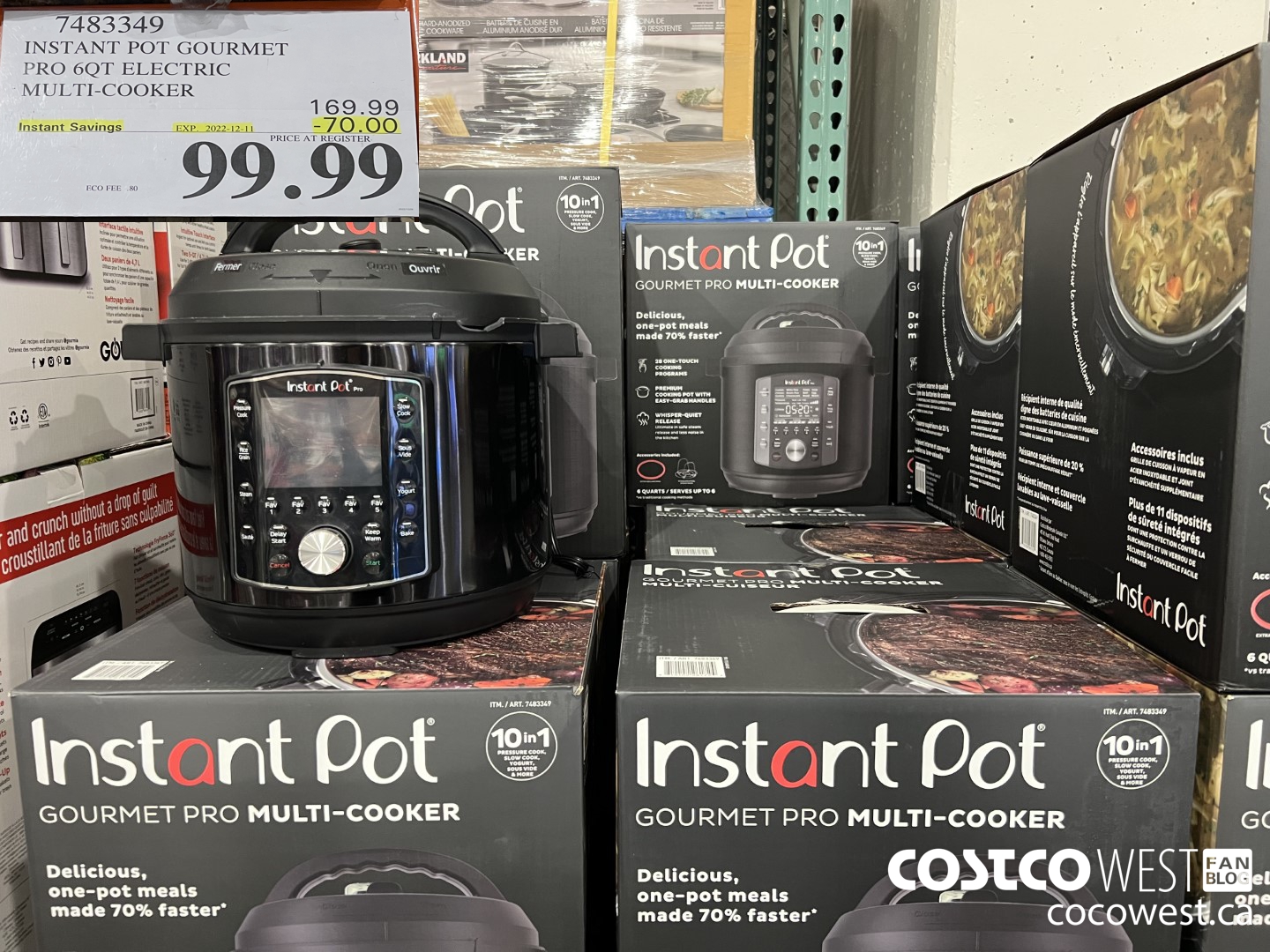 7483349 INSTANT POT GOURMET PRO 6QT ELECTRIC MULTI-COOKER ($70.00 INSTANT SAVINGS EXPIRES ON 2022-12-11) $99.99