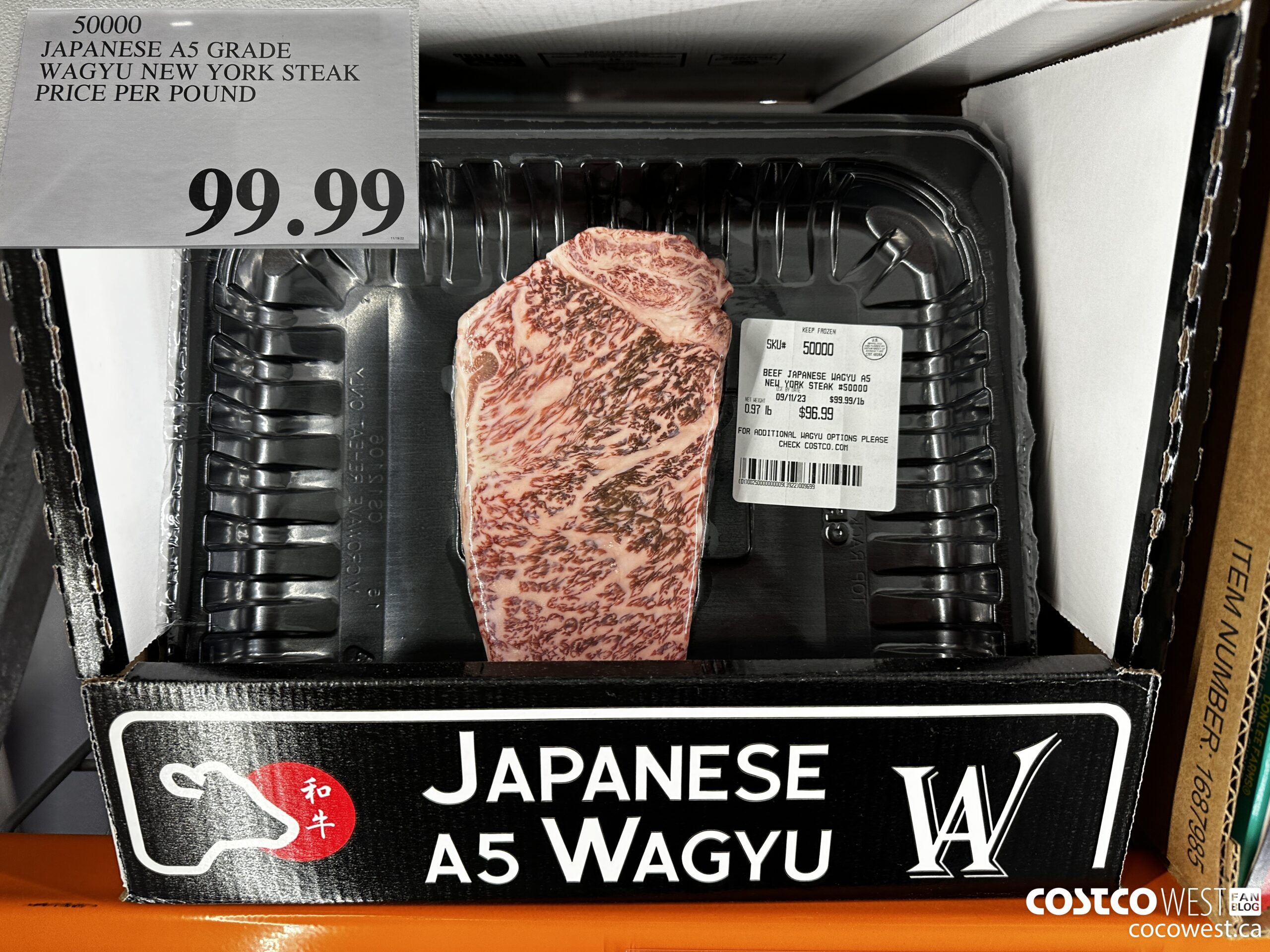50000 JAPANESE A5 GRADE WAGYU NEW YORK STEAK PRICE PER POUND $99.99