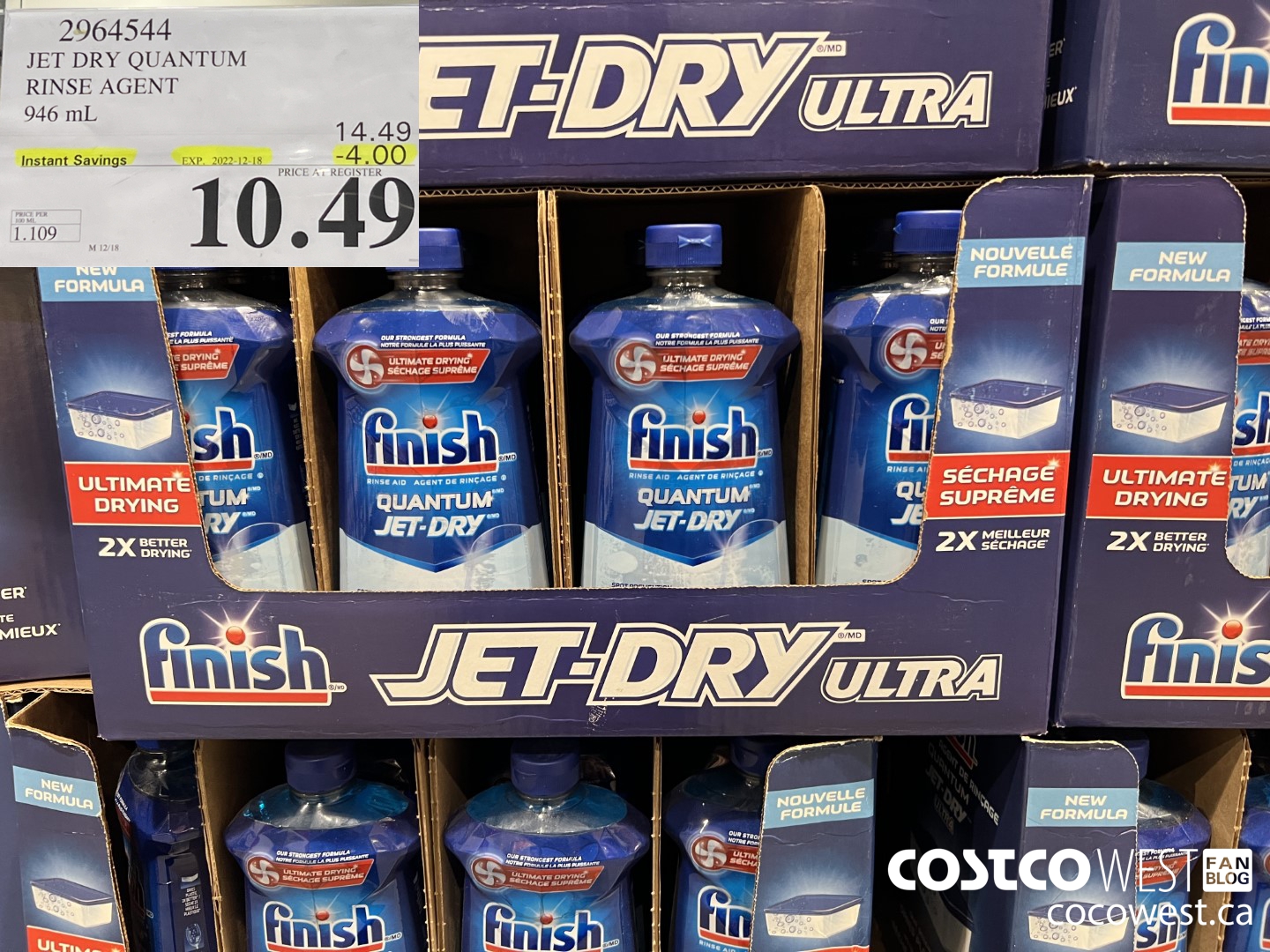 2964544 JET DRY ULTRA RINSE AGENT 946 mL ($4.00 INSTANT SAVINGS EXPIRES ON 2022-12-18) $10.49