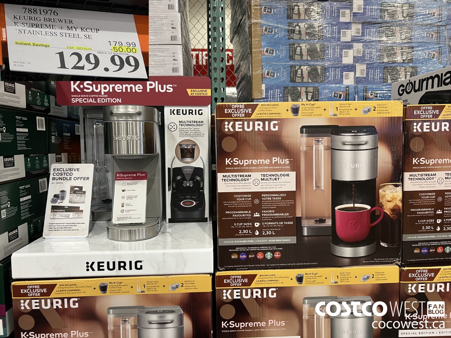 7881976 KEURIG BREWER K-SUPREME + MY KCUP STAINLESS STEEL SE ($50.00 INSTANT SAVINGS EXPIRES ON 2023-01-01) $129.99