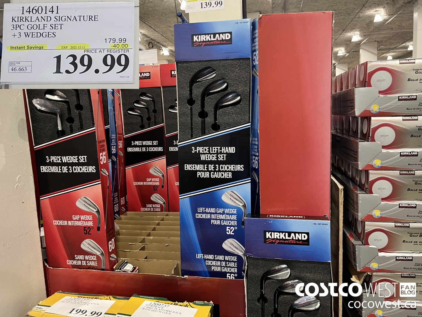 1460141 KIRKLAND SIGNATURE 3PC GOLF SET + 3 WEDGES ($40.00 INSTANT SAVINGS EXPIRES ON 2022-12-11) $139.99